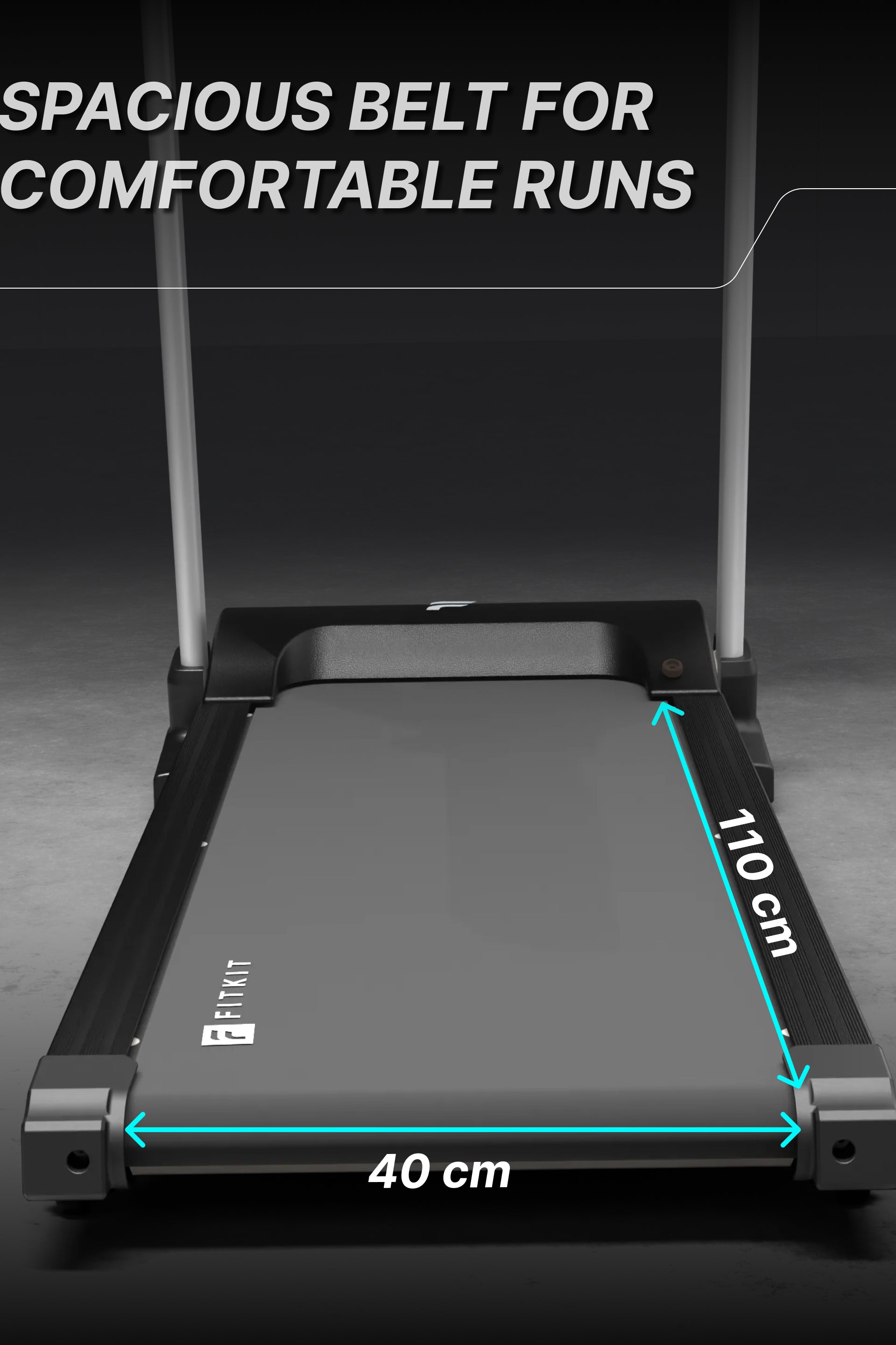 Fitkit by Cult FT100 Smart Incline Motorised Treadmill | 4.5 HP BLDC Motor | 110kg Capacity | 15-Level Auto Incline | 12 km/hr Speed | Foldable & Easy-Move Wheels | 12 Preset Workout | Ideal for Home Use (with 6 Months Extended Warranty)