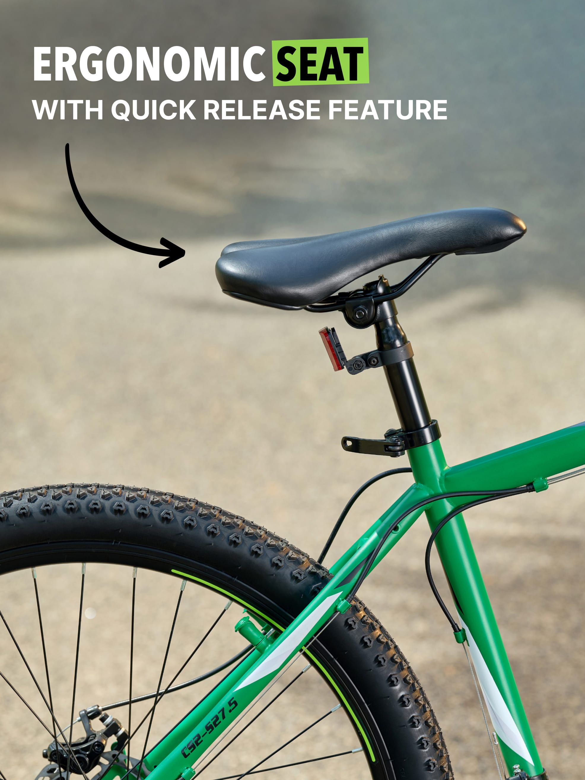 Bolan Steel 21 Speed Shimano Gear 27.5 inch Mountain Cycle, Dual Disc Brake, Front Suspension, Double Wall Rim, Green, Free Trainer Sessions,Cycling Event