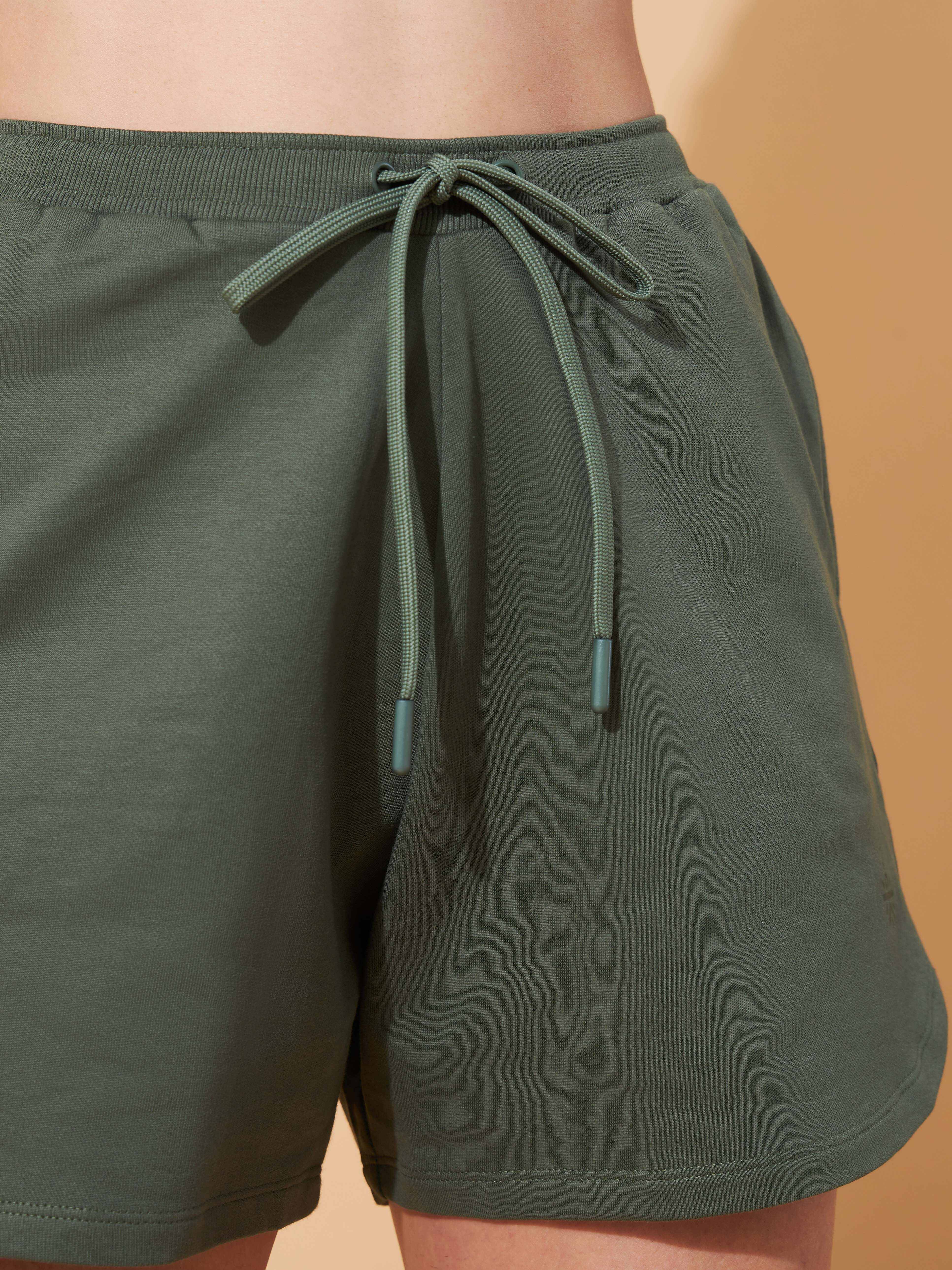 Women Leisure Shorts - Olive