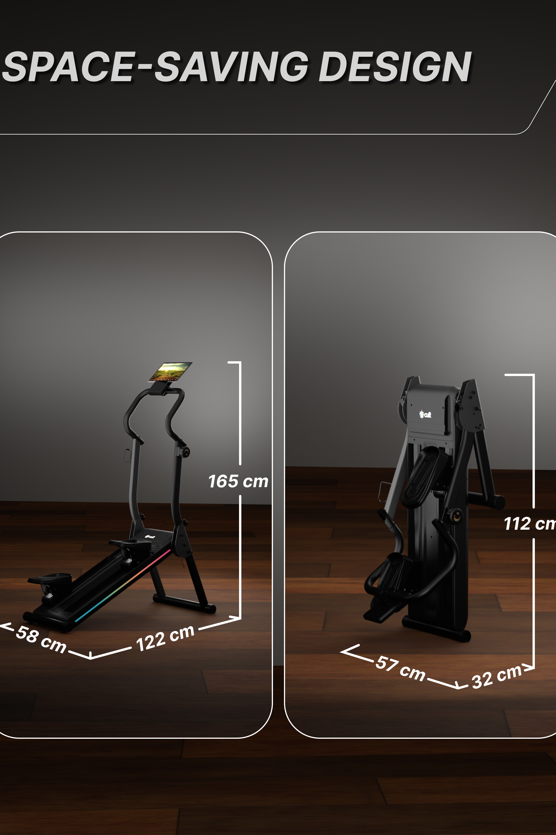 Cult Ever Climb Climber Machine | 150 kg Max Weight | 8-Level Magnetic Resistance | 3-Level Incline & Pedal Inclination | Foldable with Wheels | LED Display & Tablet Holder | Ideal for Home use