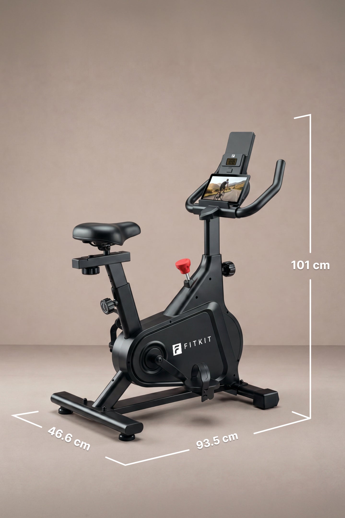 Fitkit by Cult FK8002 Spin Bike with 8Kg Flywheel, LCD display, Adjustable Brake Pad Resistance with Belt Drive System for Fitness at Home Workouts | Max Weight : 140 kg (Black)