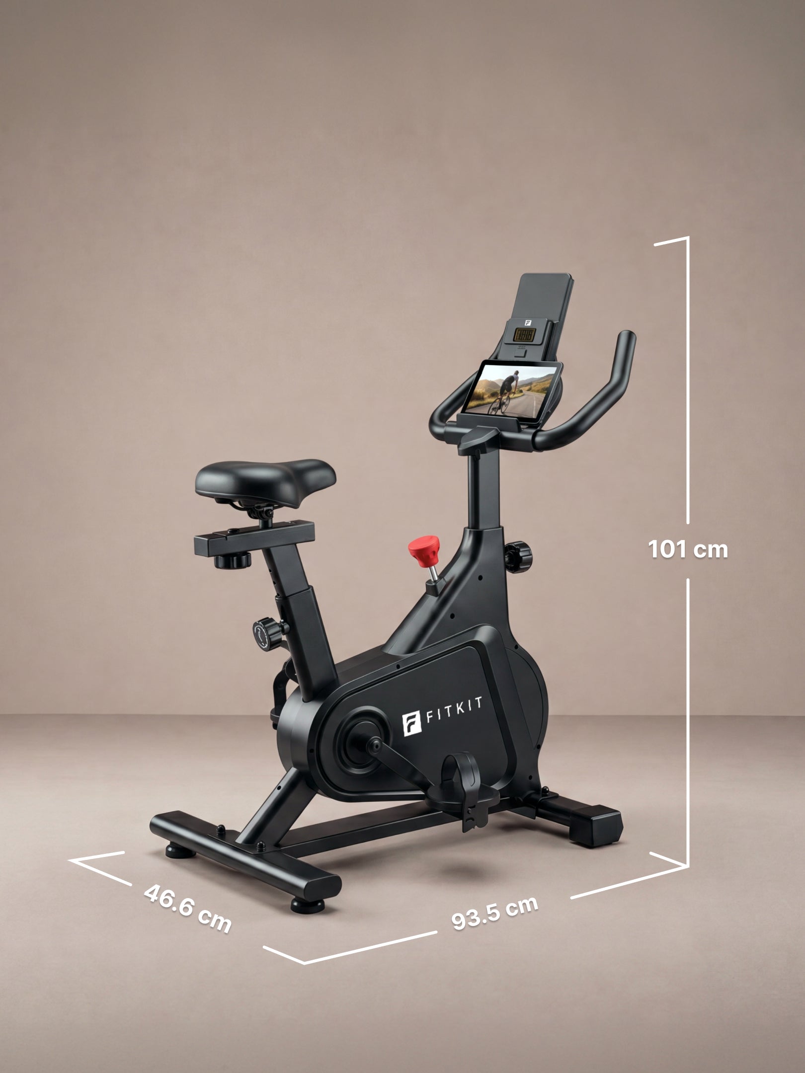 Fitkit by Cult FK8002 Spin Bike with 8Kg Flywheel, LCD display, Adjustable Brake Pad Resistance with Belt Drive System for Fitness at Home Workouts | Max Weight : 140 kg (Black)