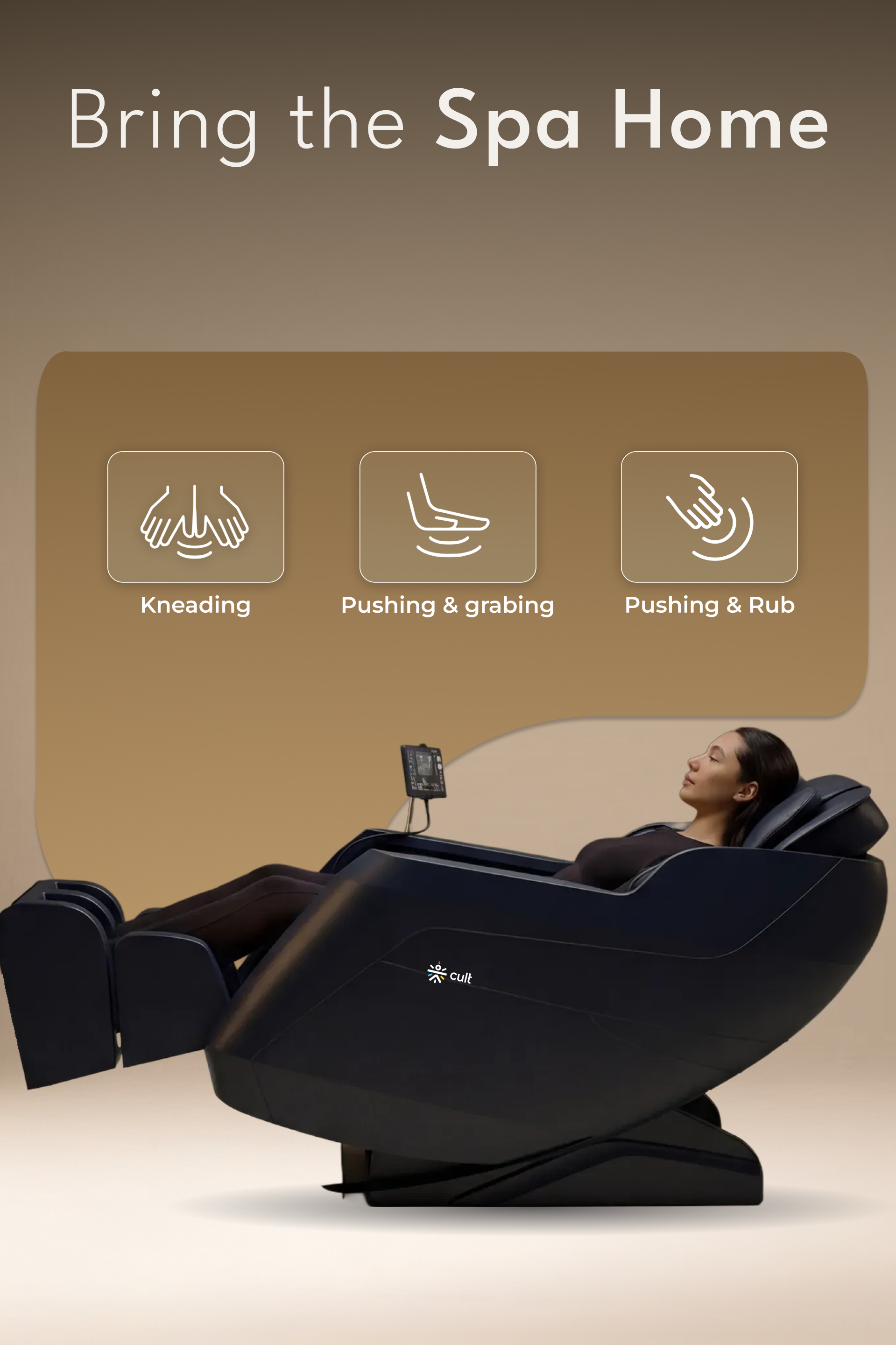 Cult Serene Massage Chair | Zero Gravity with Voice Guide & Bluetooth | 9 Preset Massage Programs | Smart Touch Screen