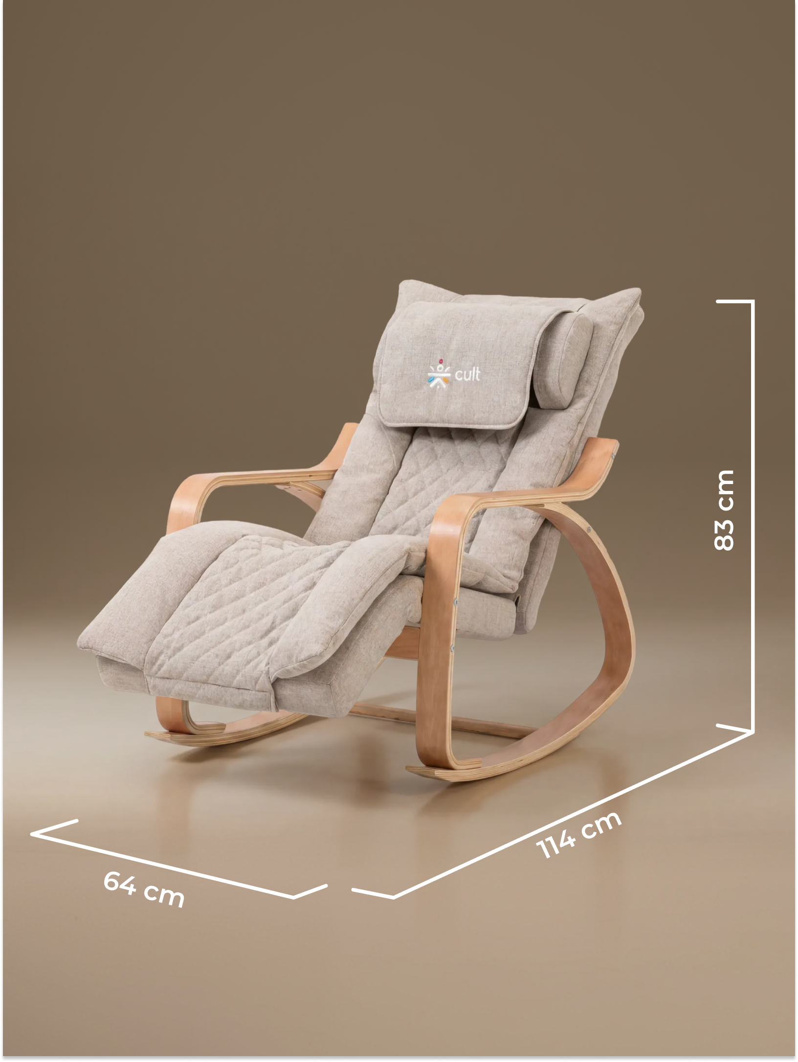 Cult Rocking Recliner Massage Chair | 2-in-1 Massage & Rocking Chair | S-Track Full Body Massage | 135° Recline | 5-Level Adjustable Leg Rest | Waist Heating | Remote Control | Vibration Massage