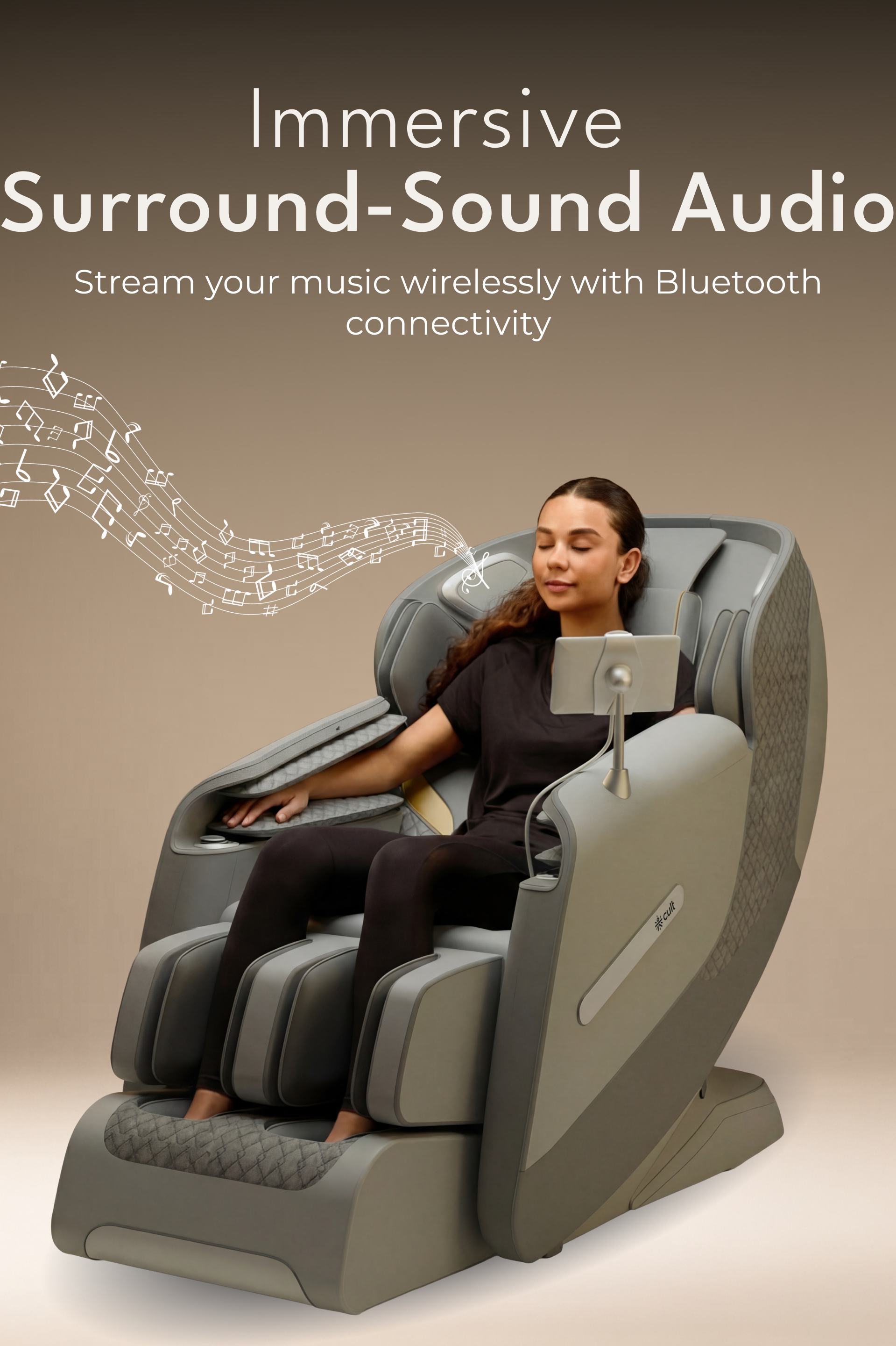 Cult LUXE Massage Chair | Zero Gravity with AI Voice & Bluetooth | 3D Experience | Smart Dial & 18 Preset Programs | Smart Touch Screen