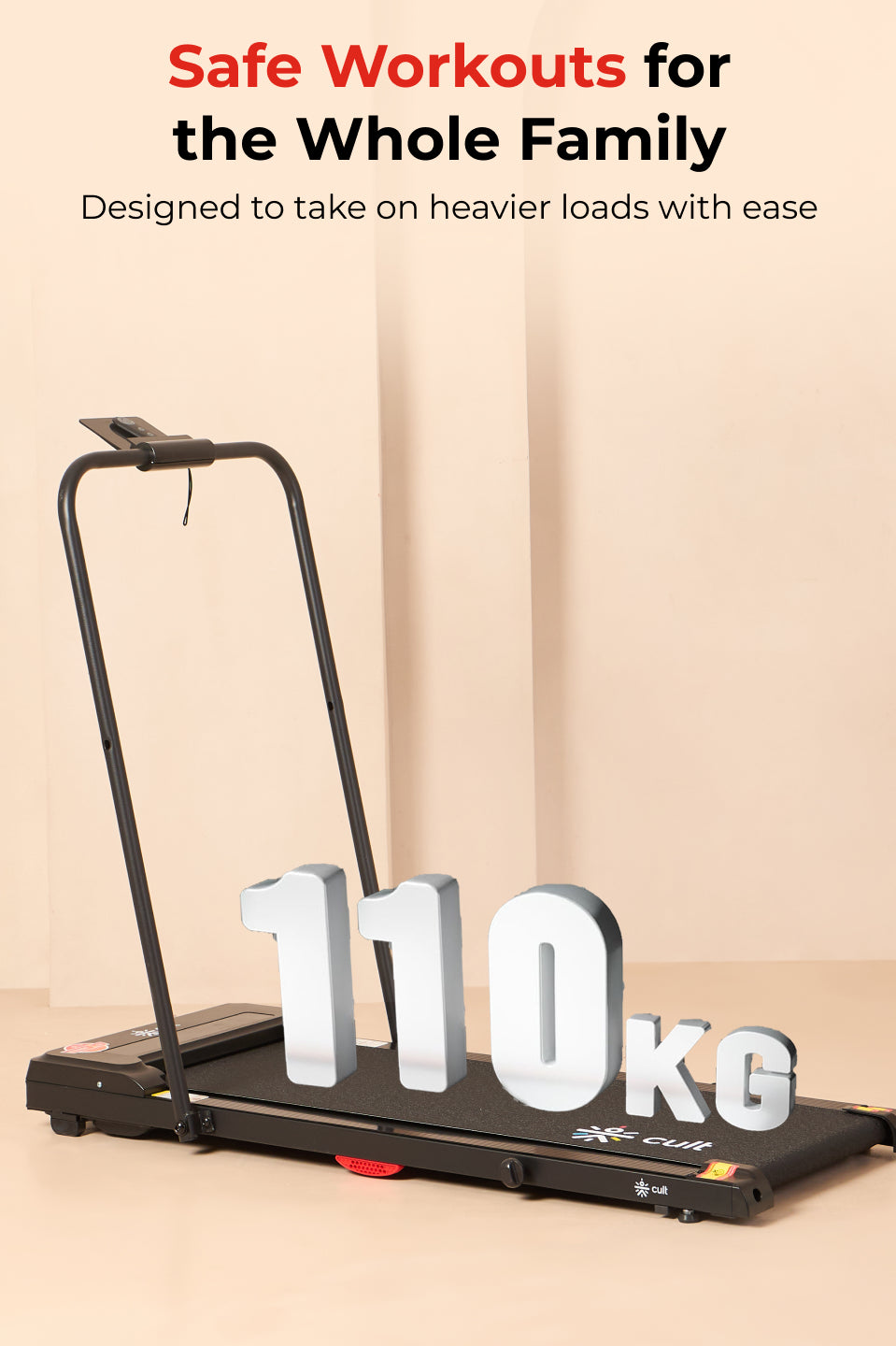 Cult Walking pad Pro 2HP Peak | Max Speed-10kmph | Max Weight-110kg | Walking Pad for Home Use (with 6 months extended warranty)
