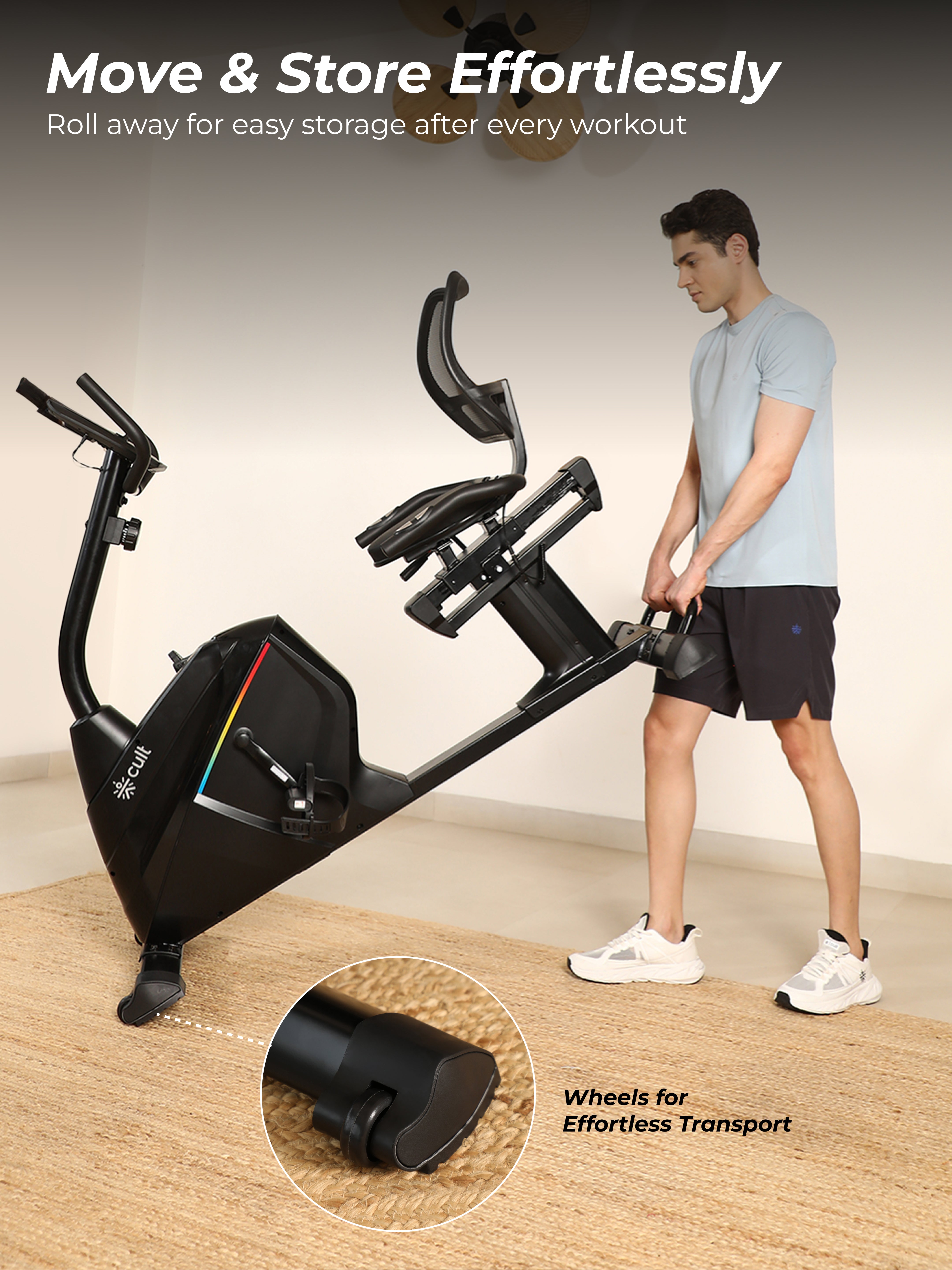 Cult SmartBikeBariPro Magnetic Recumbent Bike| 8Kg Flywheel | Max Weight: 150Kg | Home Use Recumbent Exercise Bike