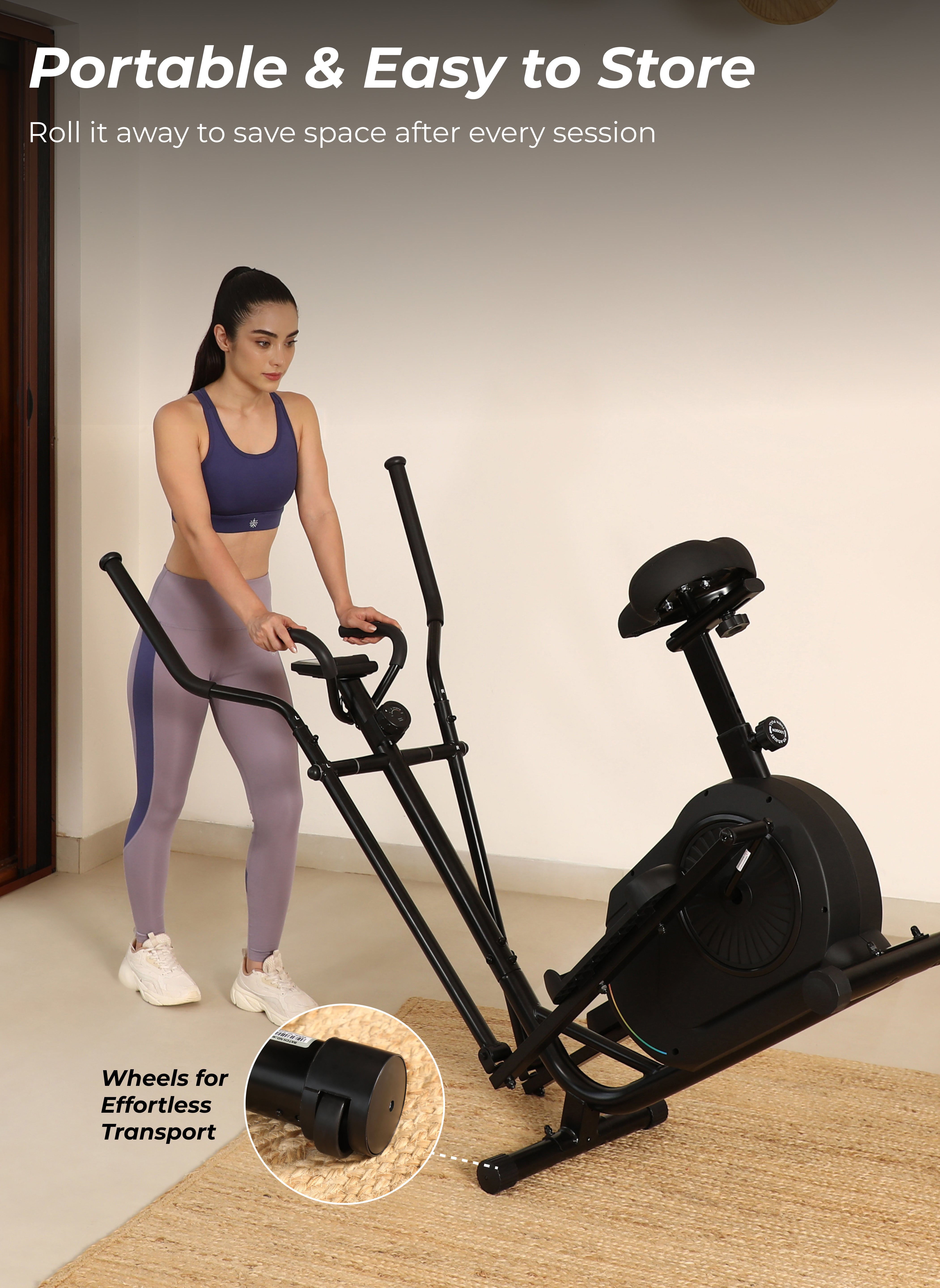 Cult SmartCrossNeo Magnetic Elliptical Trainer | 4Kg Flywheel | Max Weight: 130Kg | Home Use Cross Trainer - Black