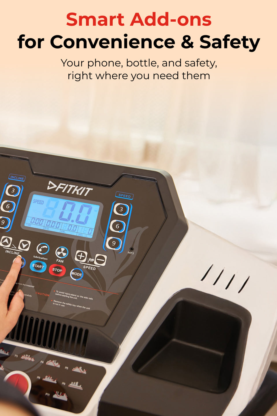 FT200M 4.5 HP Peak BLDC Treadmill | 15-level Auto-Incline & Massager | Max Weight-110kg | Max Speed-16kmph (with 6 Months extended warranty)