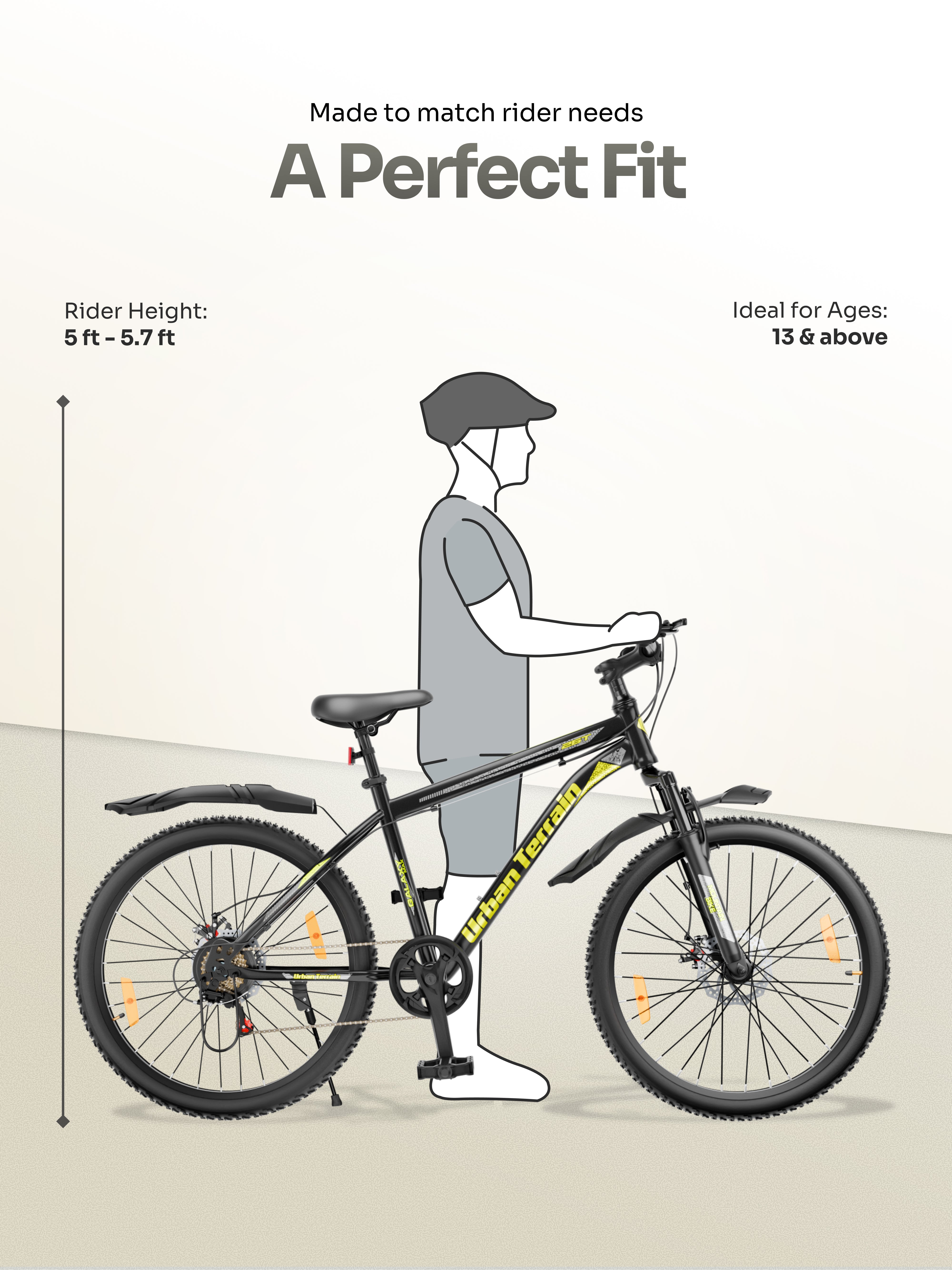 Galaxy Max Mountain Bike Steel 7 Speed Cycle 26 inch Tyre, Green With Front Suspension, Single Wall Rim and Dual Disc Brakes Ideal For 5 ft to 5.7 ft, Free Trainer Sessions and Cycling Event