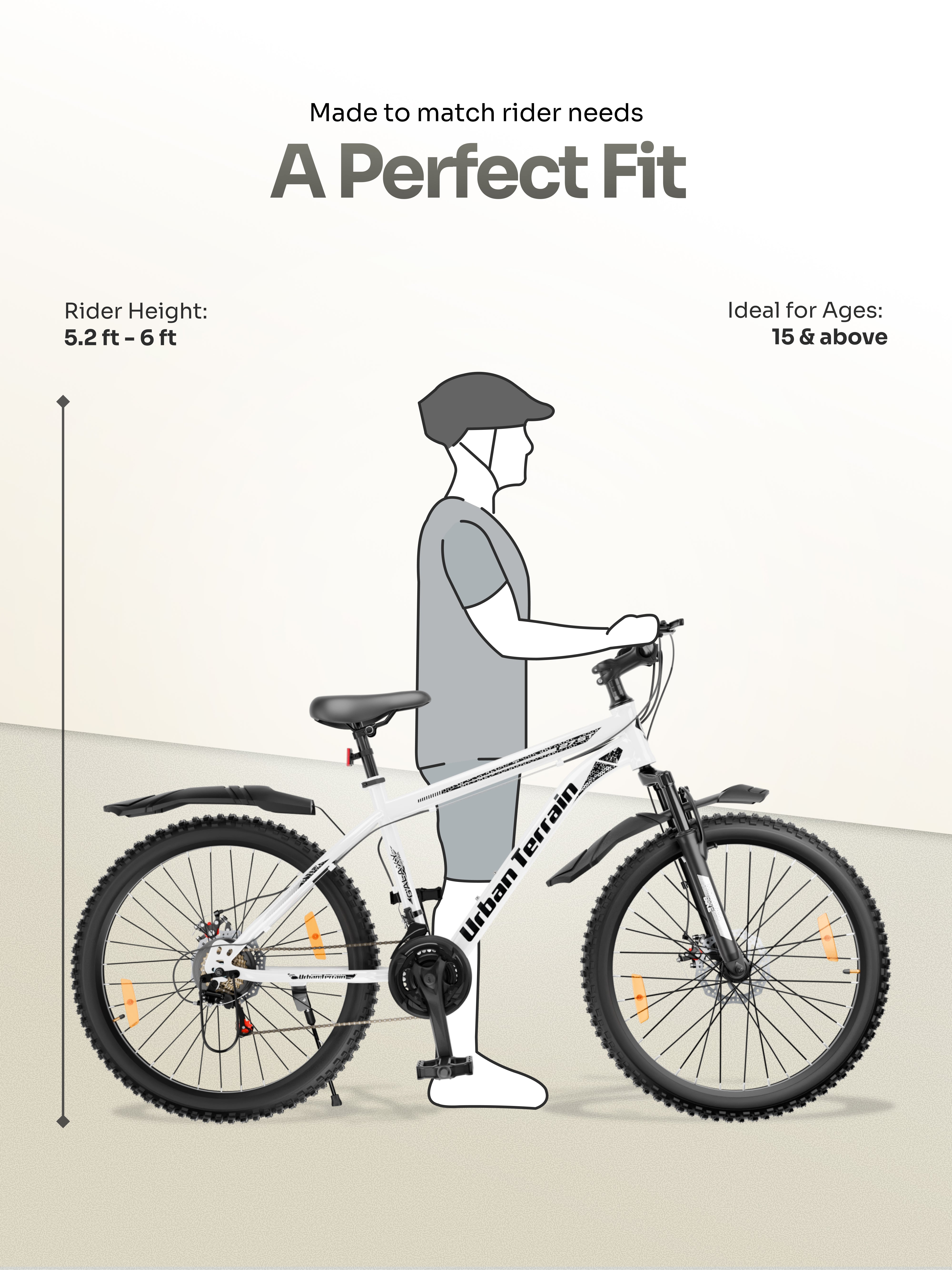Galaxy Ultra Mountain Bike Steel 21 Speed Cycle 27.5 inch Tyre, White With Front Suspension, Single Wall Rim and Dual Disc Brakes Ideal For 5.2 ft to 6 ft