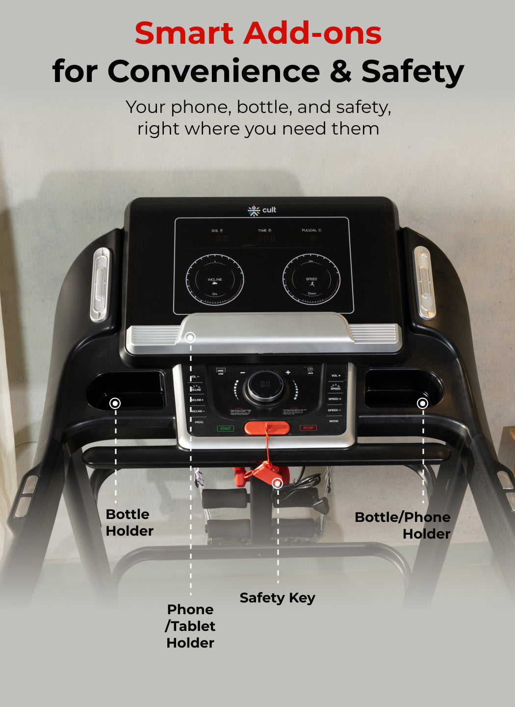 Smartrun Davie 7 HP Peak Treadmill | 15-level Auto-Incline & Massager | Max Weight-150kg | Max Speed-20kmph (with 6 Months Extended Warranty)