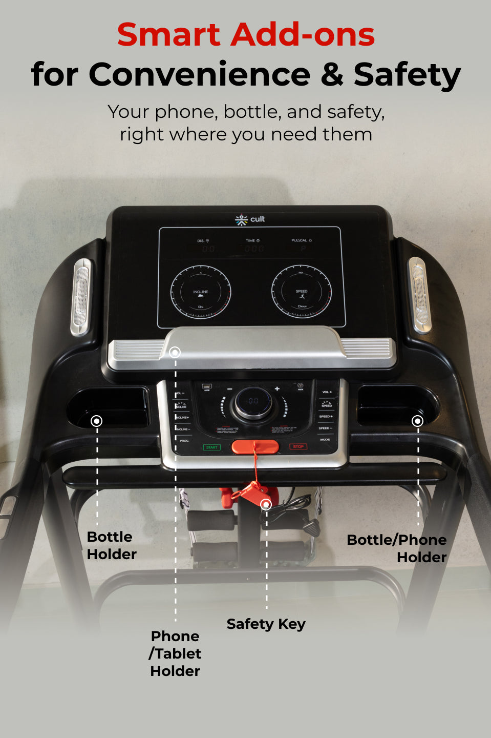 Smartrun Davie 7 HP Peak Treadmill | 15-level Auto-Incline & Massager | Max Weight-150kg | Max Speed-20kmph (with 6 Months Extended Warranty)