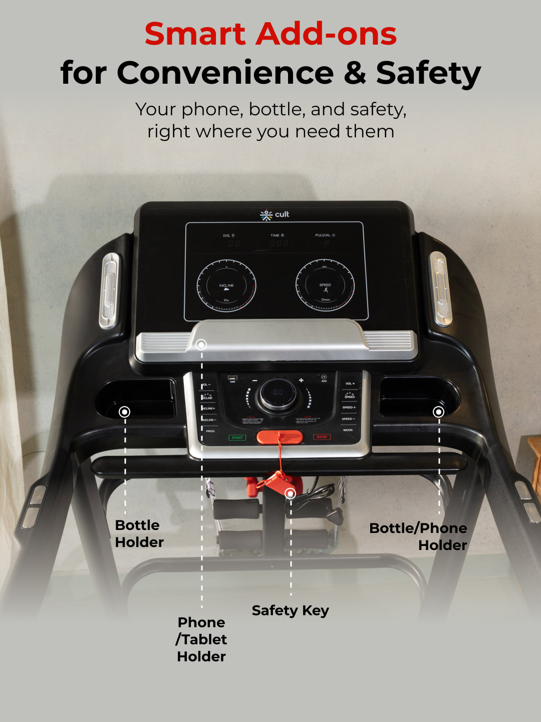 Smartrun Davie 7 HP Peak Treadmill | 15-level Auto-Incline & Massager | Max Weight-150kg | Max Speed-20kmph (with 6 Months Extended Warranty)