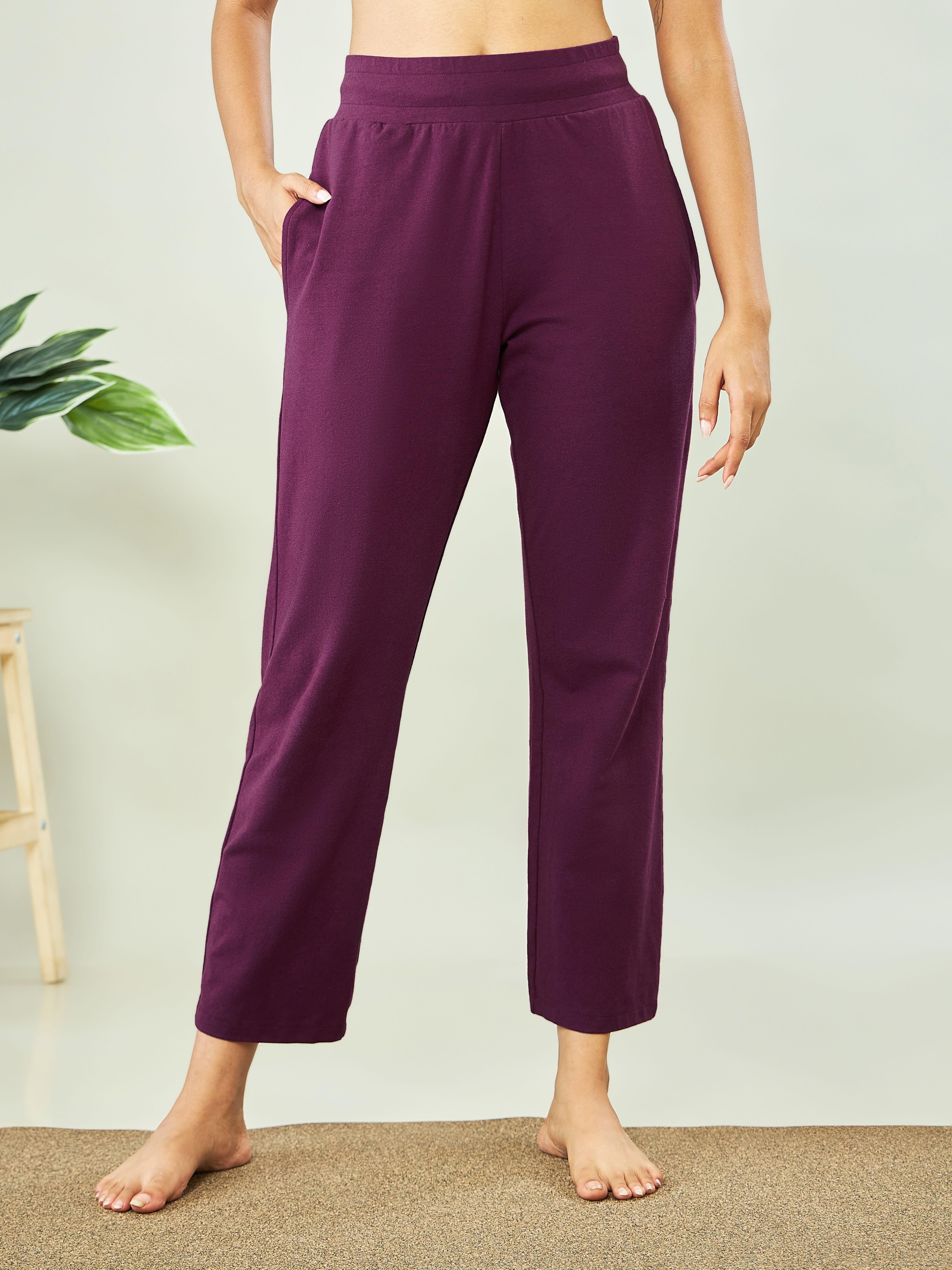 Solid Regular Track Pants with Pockets