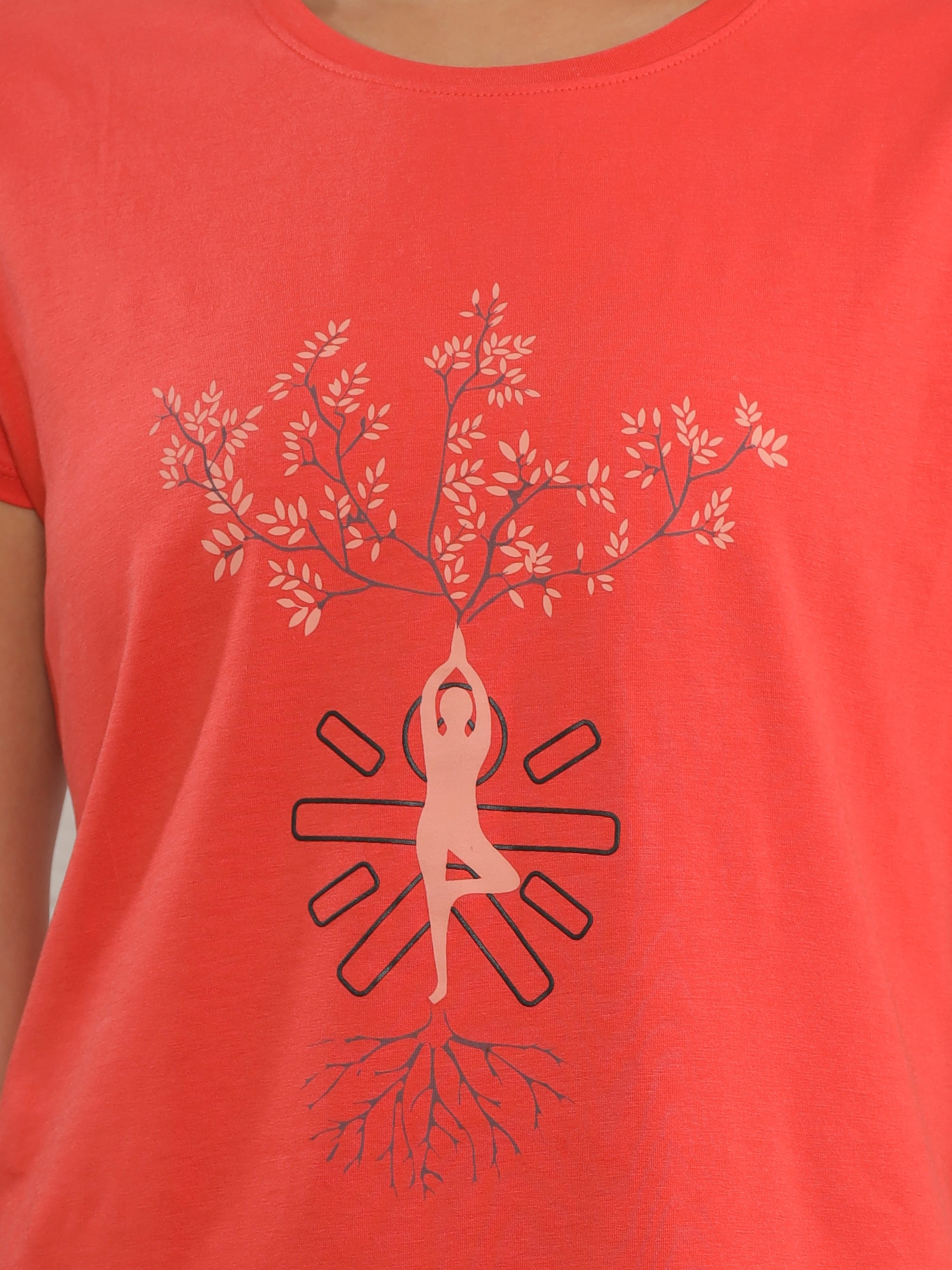 Graphic Print Yoga T-shirt