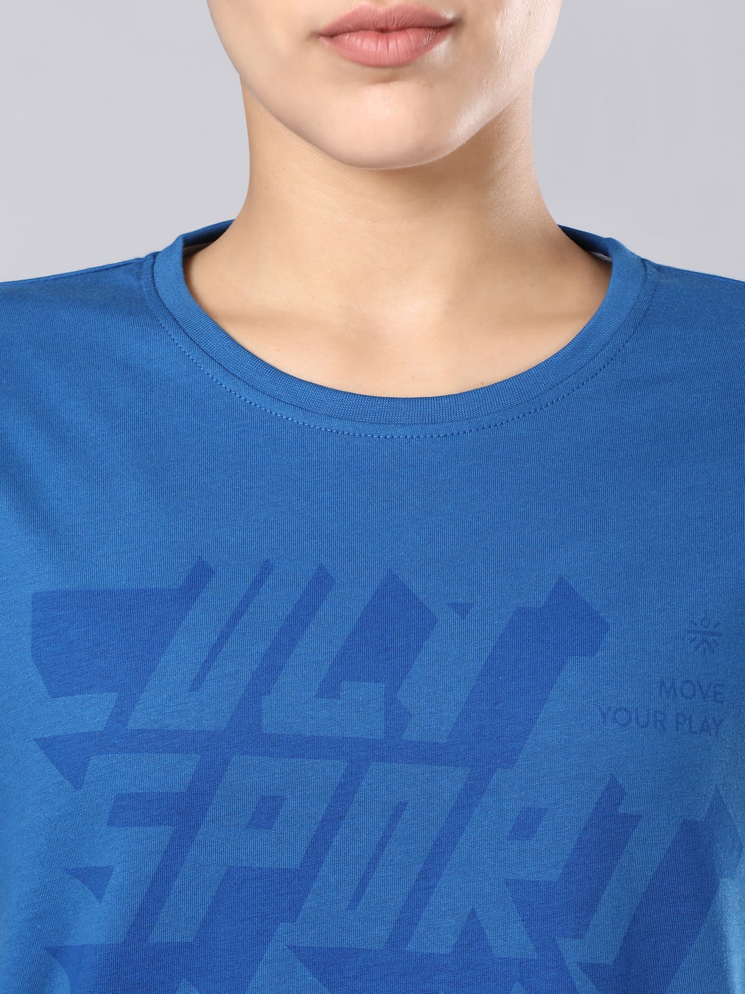 Flydry Cotton French Blue Cropped Workout Tee