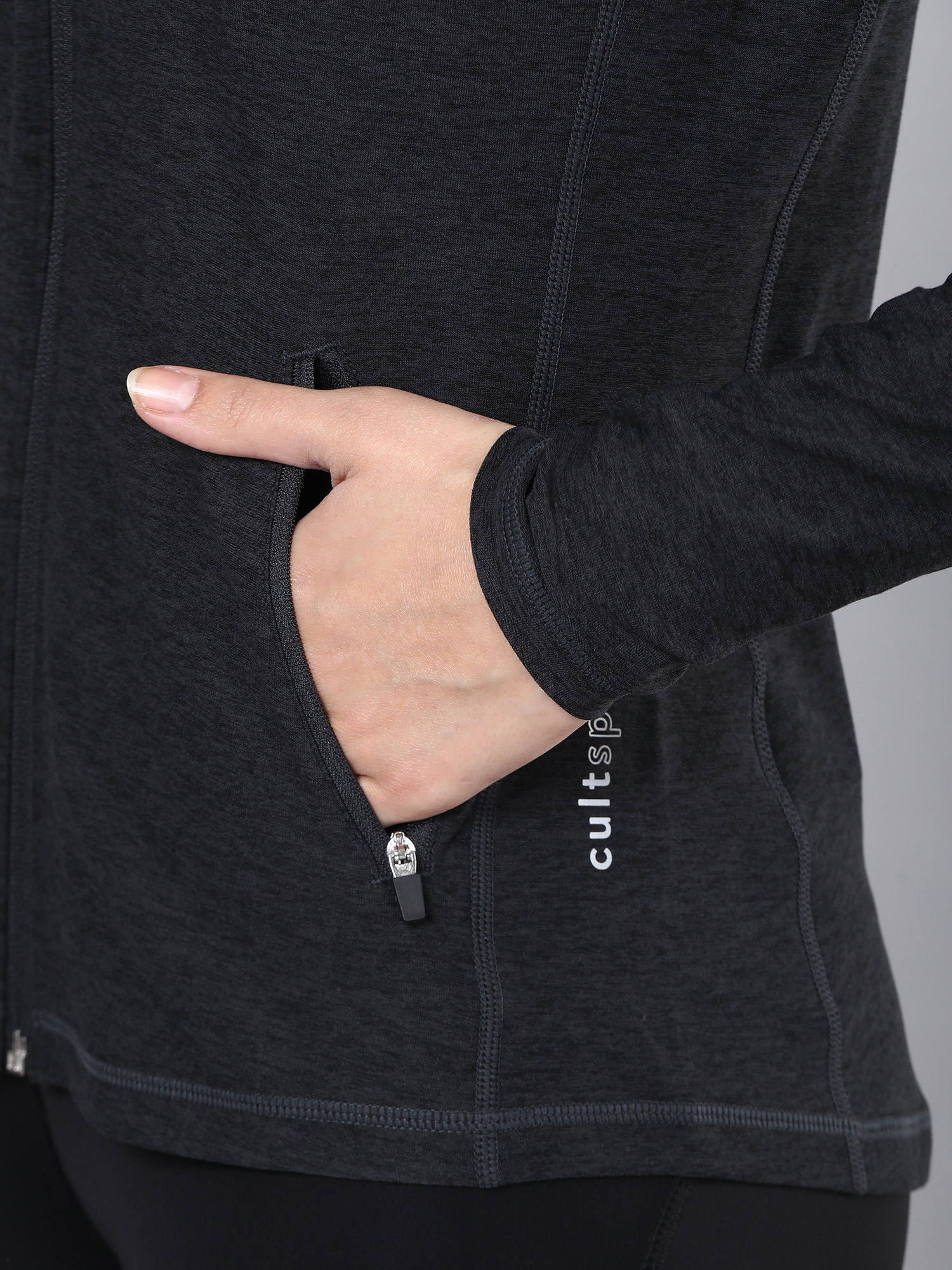 Vital Emerge Black Zip Through Hoodie Sweatshirt