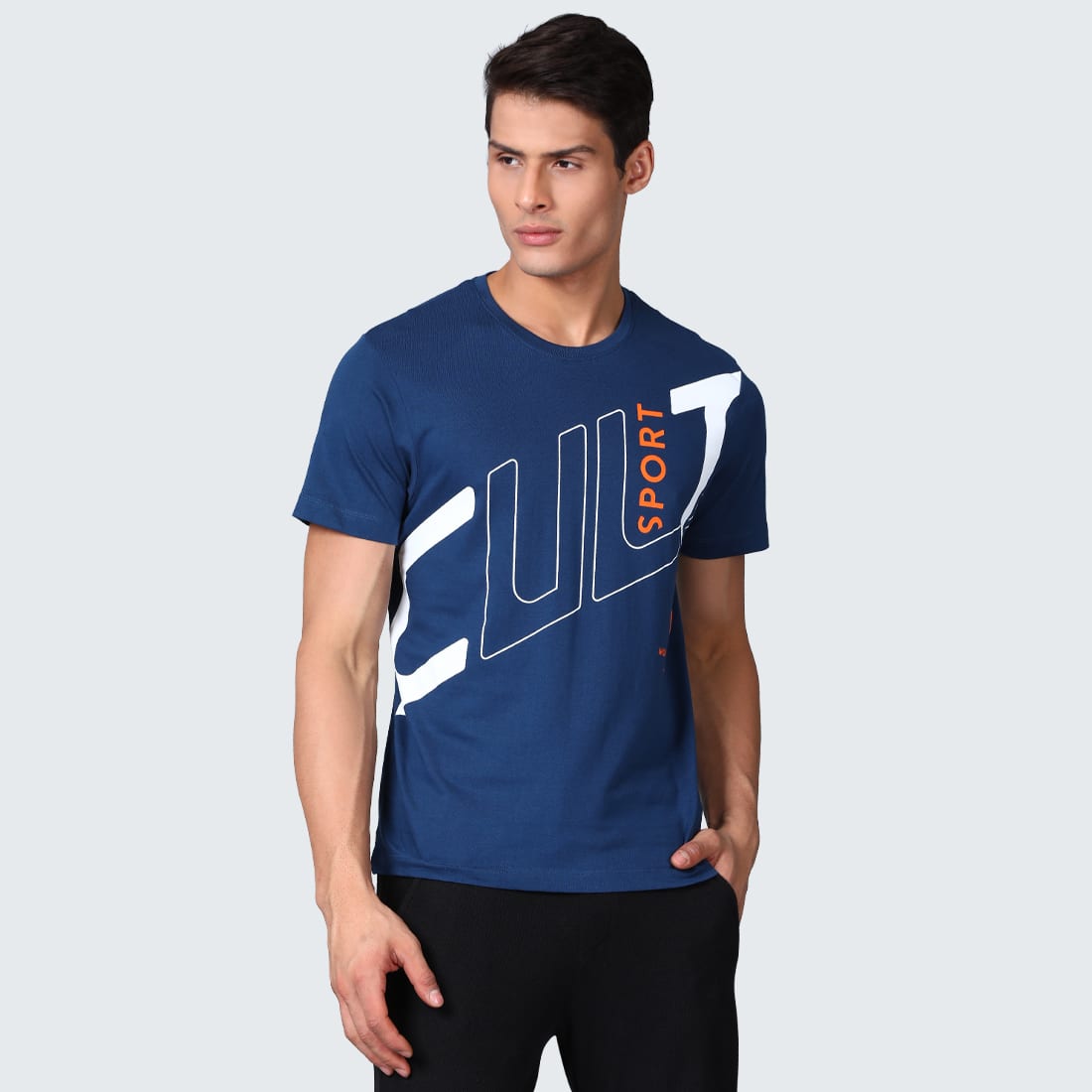 Everydays Slide Blue Cotton Tee