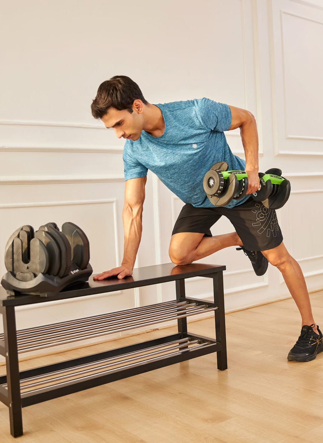 40 kg Compact Adjustable Dumbbell (5kg to 40kg), Easy Weight Change: 17-in-1 (1 piece) (6 Months extended Warranty only on Cultsport.com)