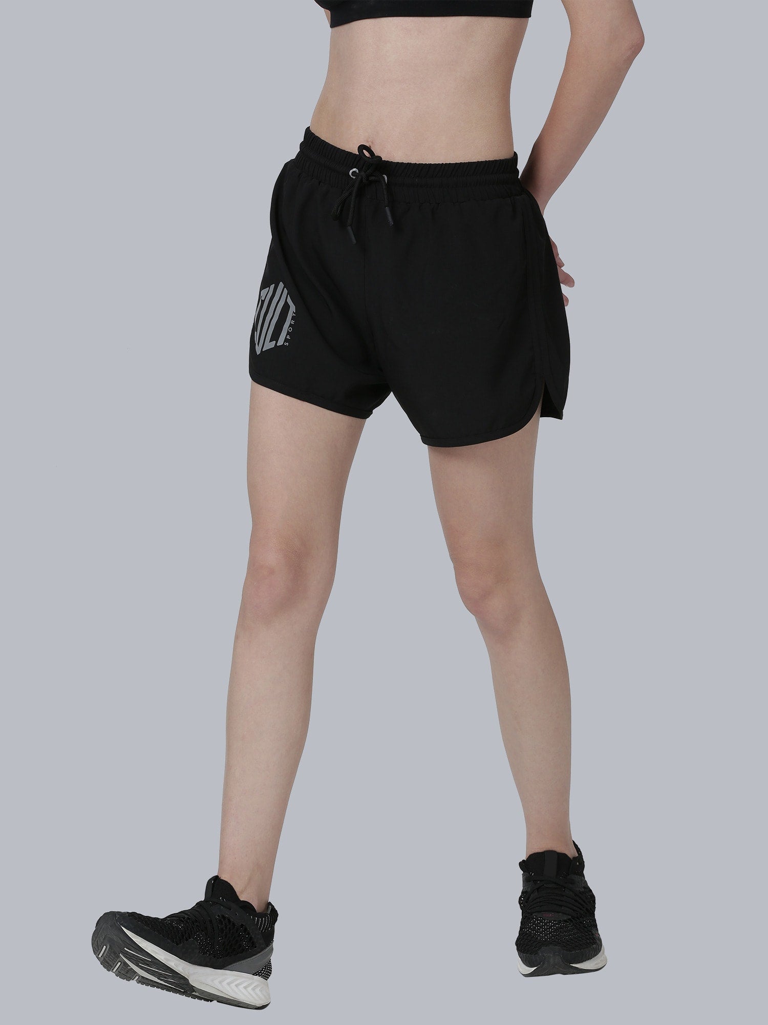 Women's Blakout Finish Black Running Shorts
