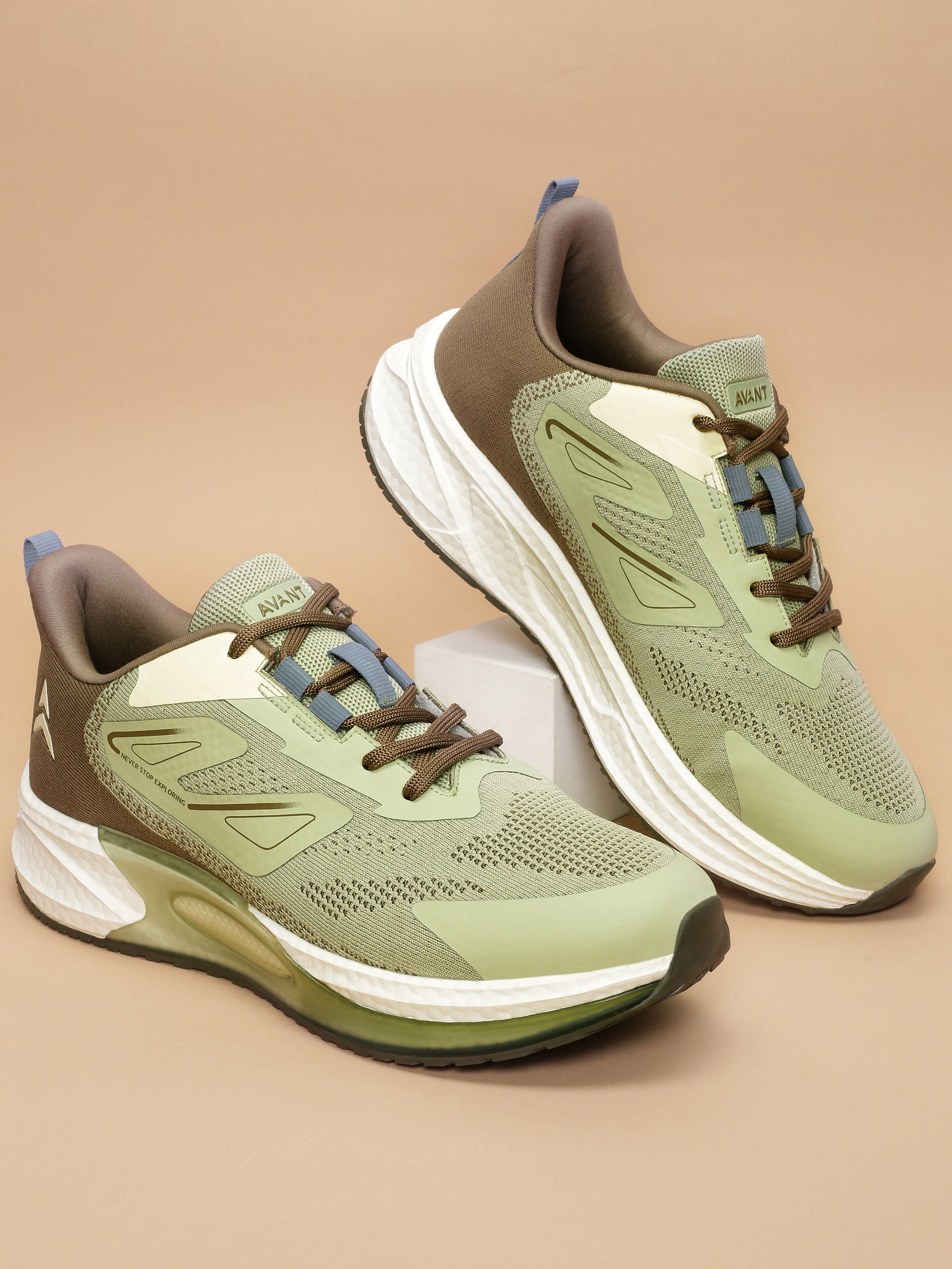 Avant Men's Gravitas Running Shoes - Green/Brown