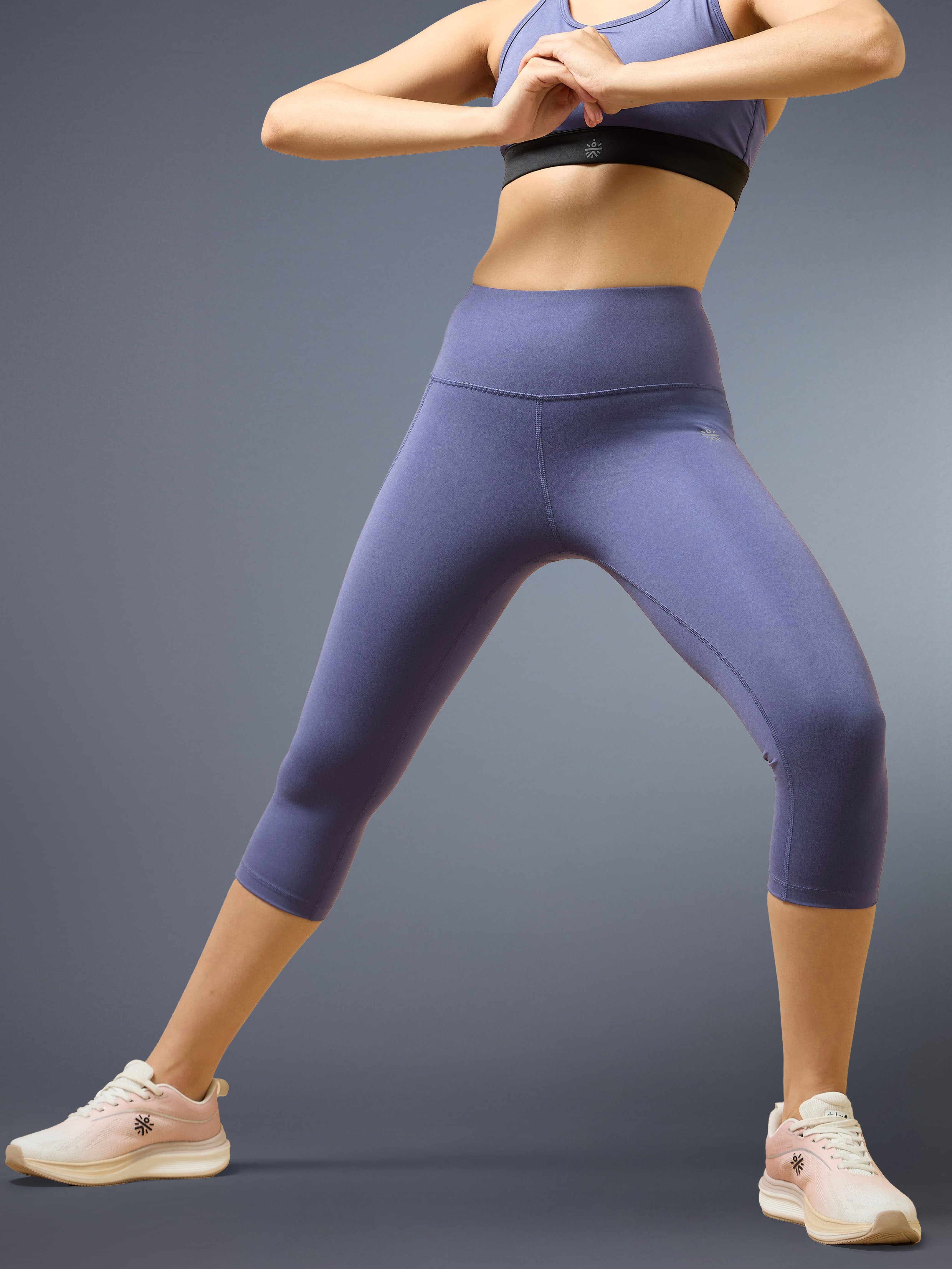 Women's Purple Everyday Run Cropped Length Tights