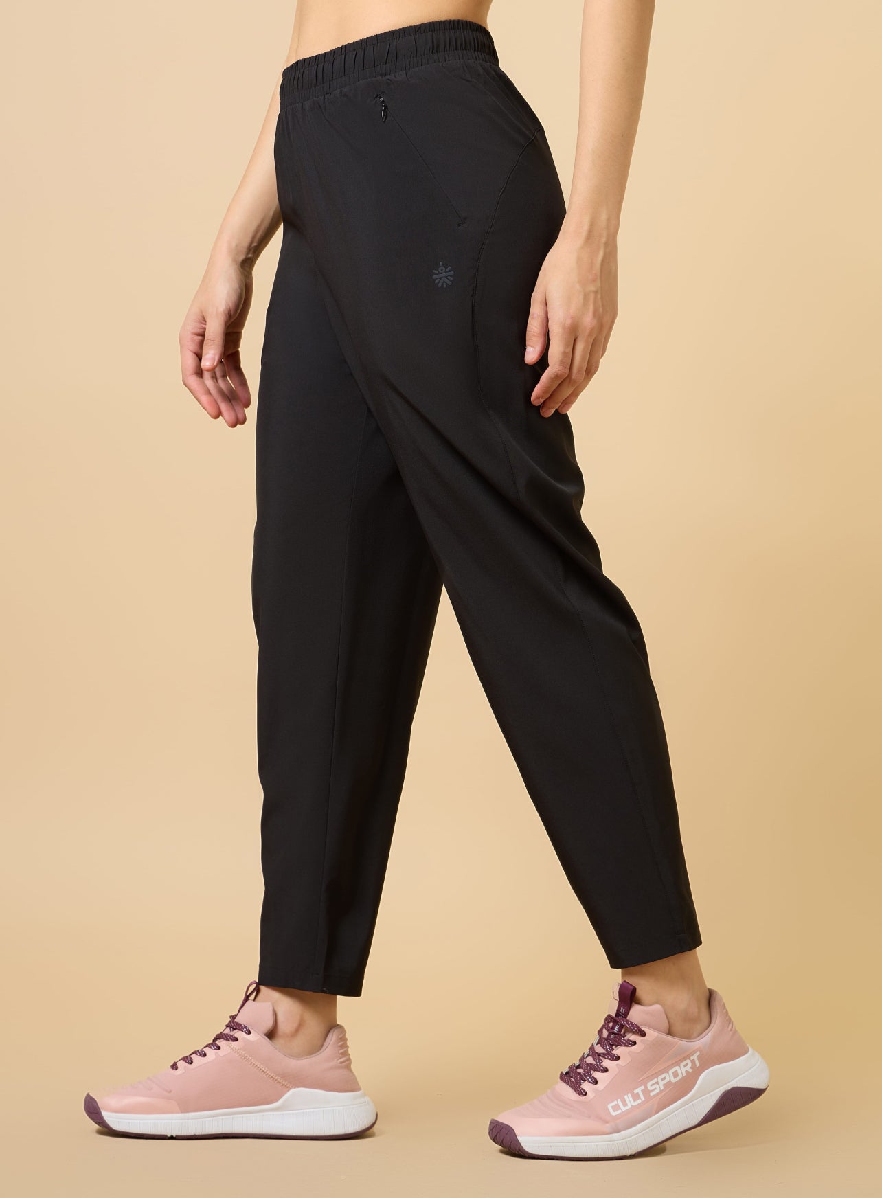Women's Black Training All Form Cropped Trackpants