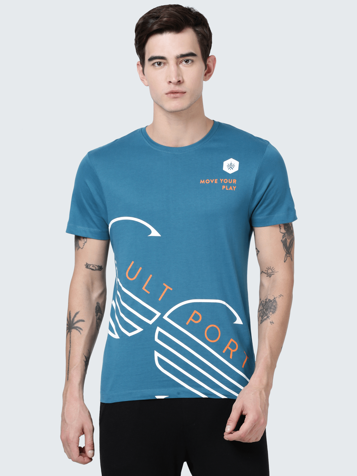 Everydays Maze Teal Cotton Tee