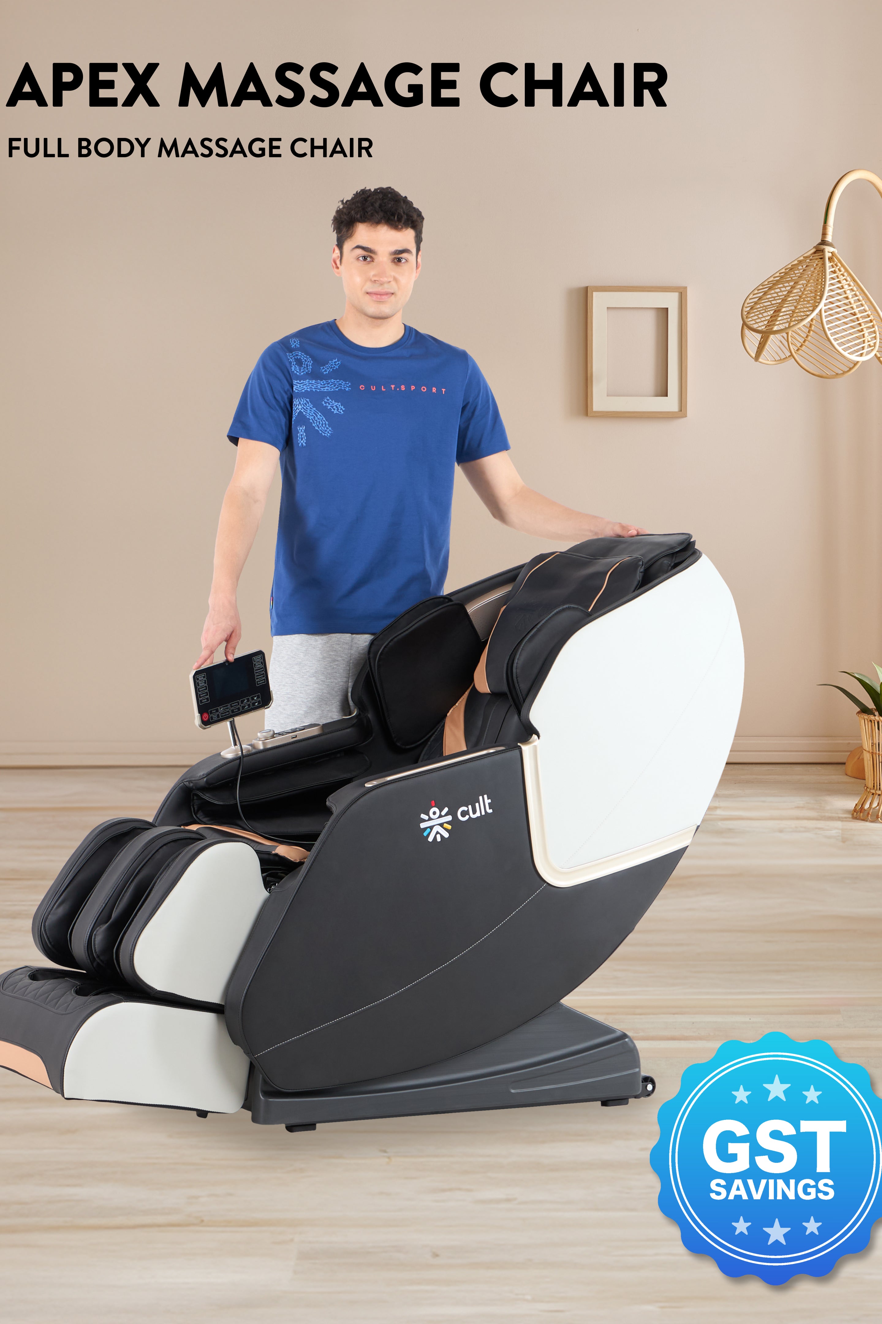 Cult Apex Massage Chair with Zero Gravity, SL Track 2D Massage Technique and Bluetooth AI voice Function For Full Body Massage At Home