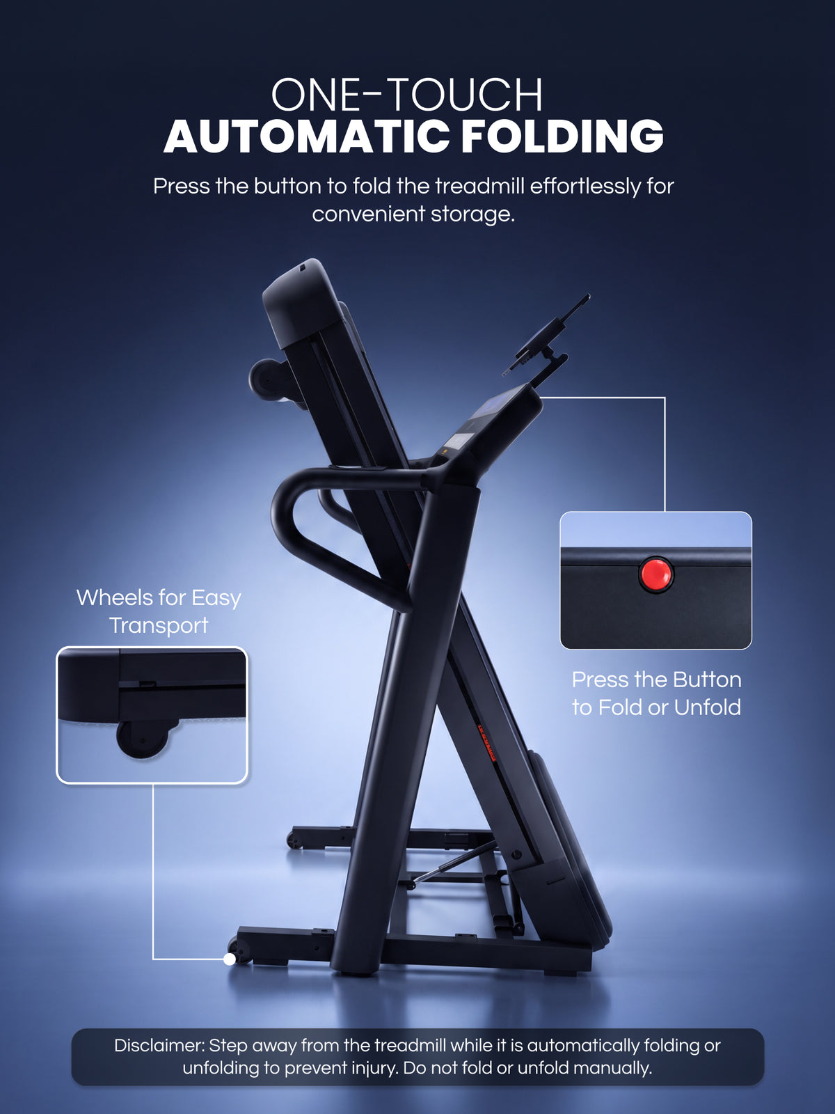 Cult Aptum Motorized Treadmill | 10 Levels Incline & 3 Level Decline | Max Speed - 20 km/hr | Max Weight – 140 kgs | Shock Absorbers for Knee Protection | One-Button Power Folding (Black)