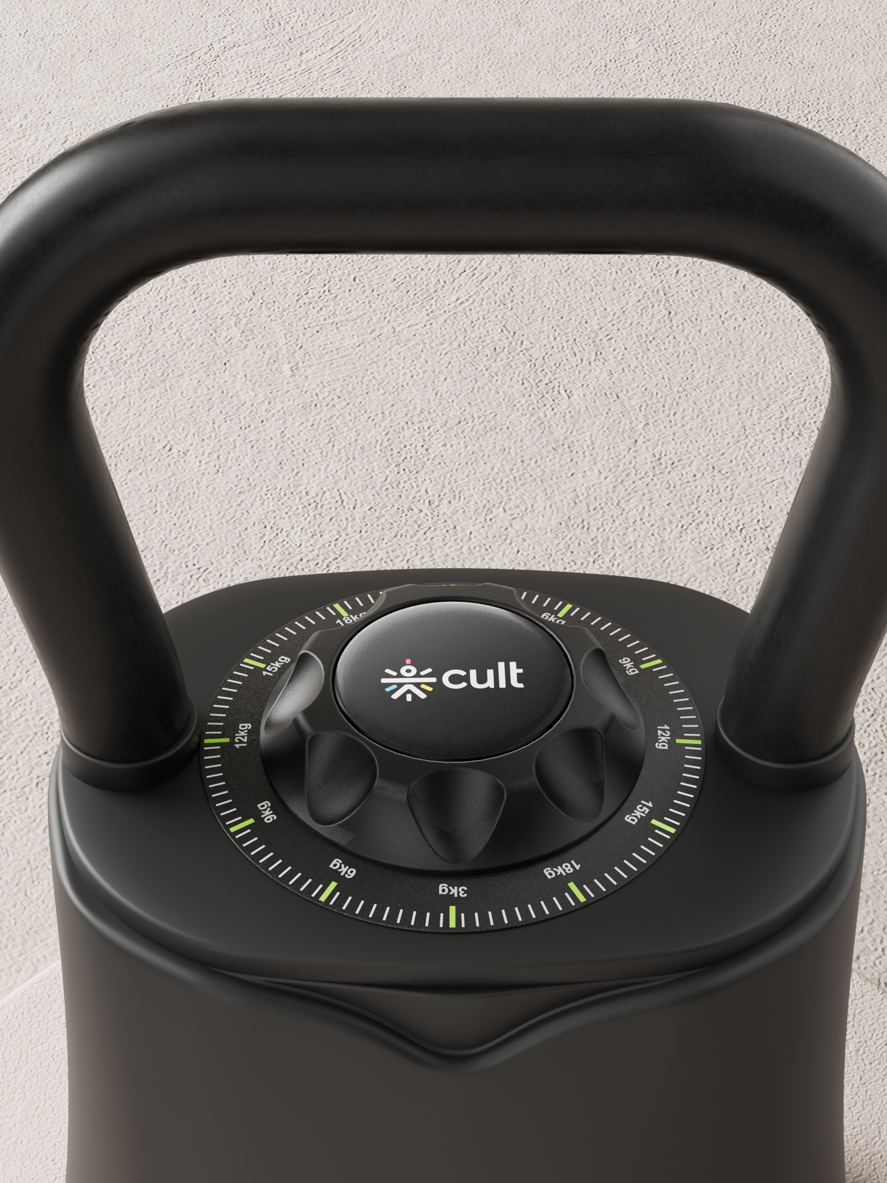 Cult Adjustable Kettlebell 18 Kg | 6-in-1 Weight Settings: 3-18 Kg | Wide Handle & Stable Base | Compact Strength Training Equipment for Home Gym