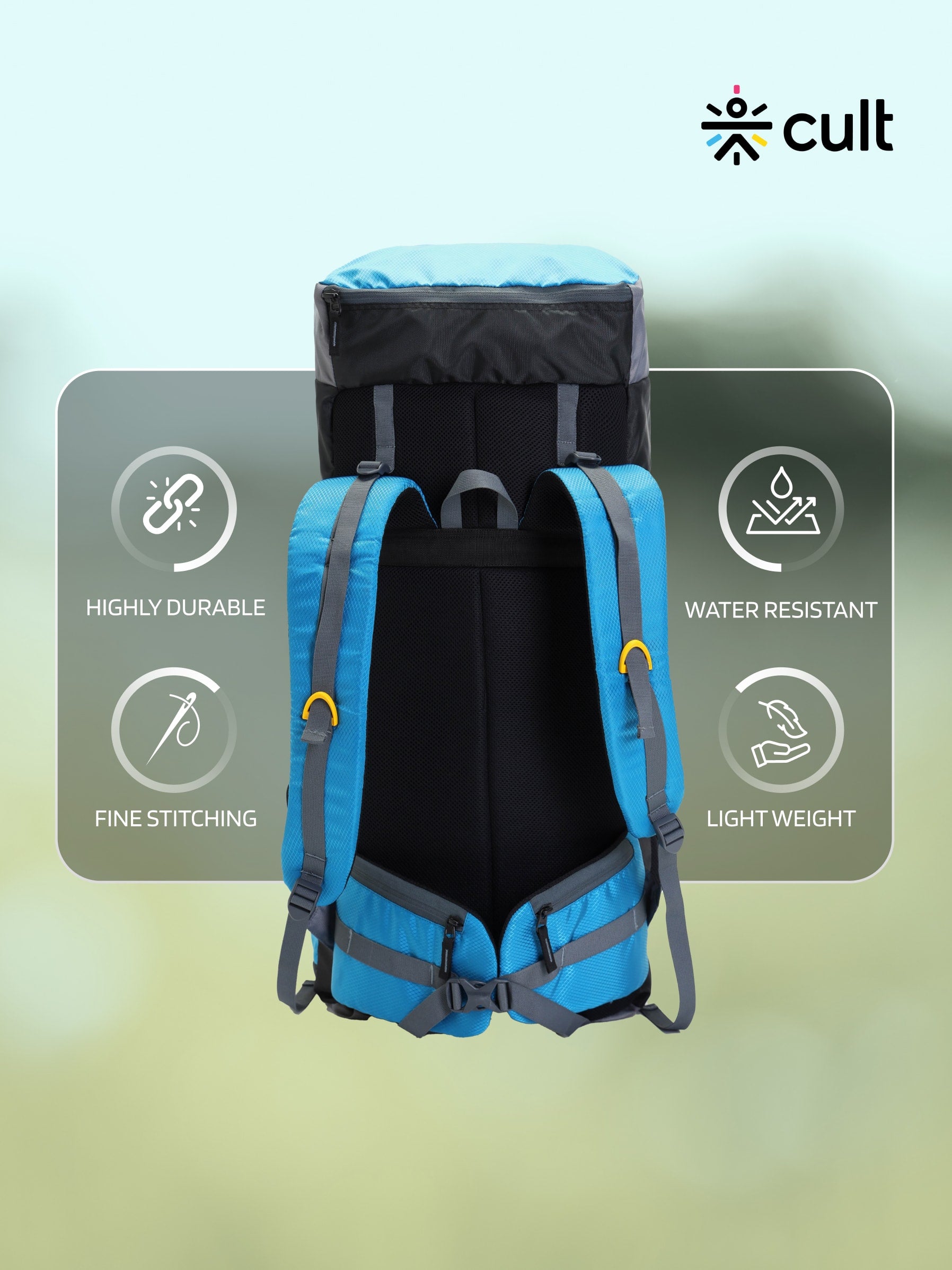 Travel Trekking Rucksack 60 L Blue