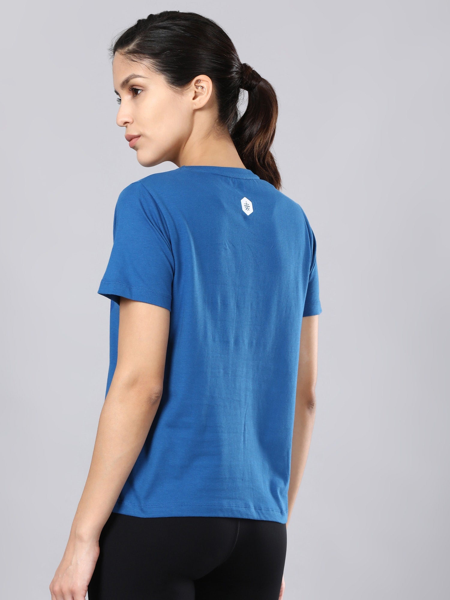 Flydry Cotton French Blue Cropped Workout Tee