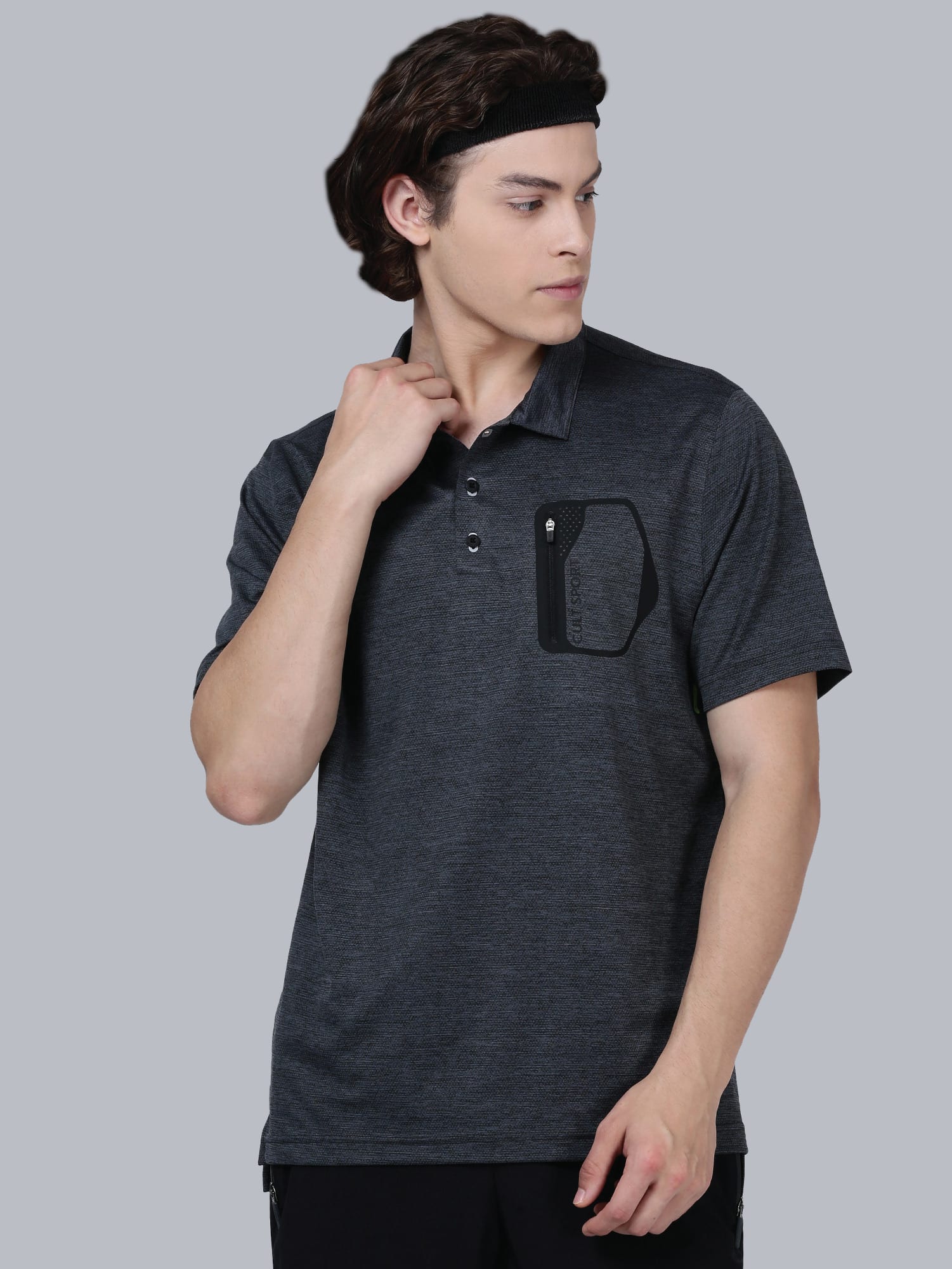 Blakout Finish Dark Grey Relaxed Polo