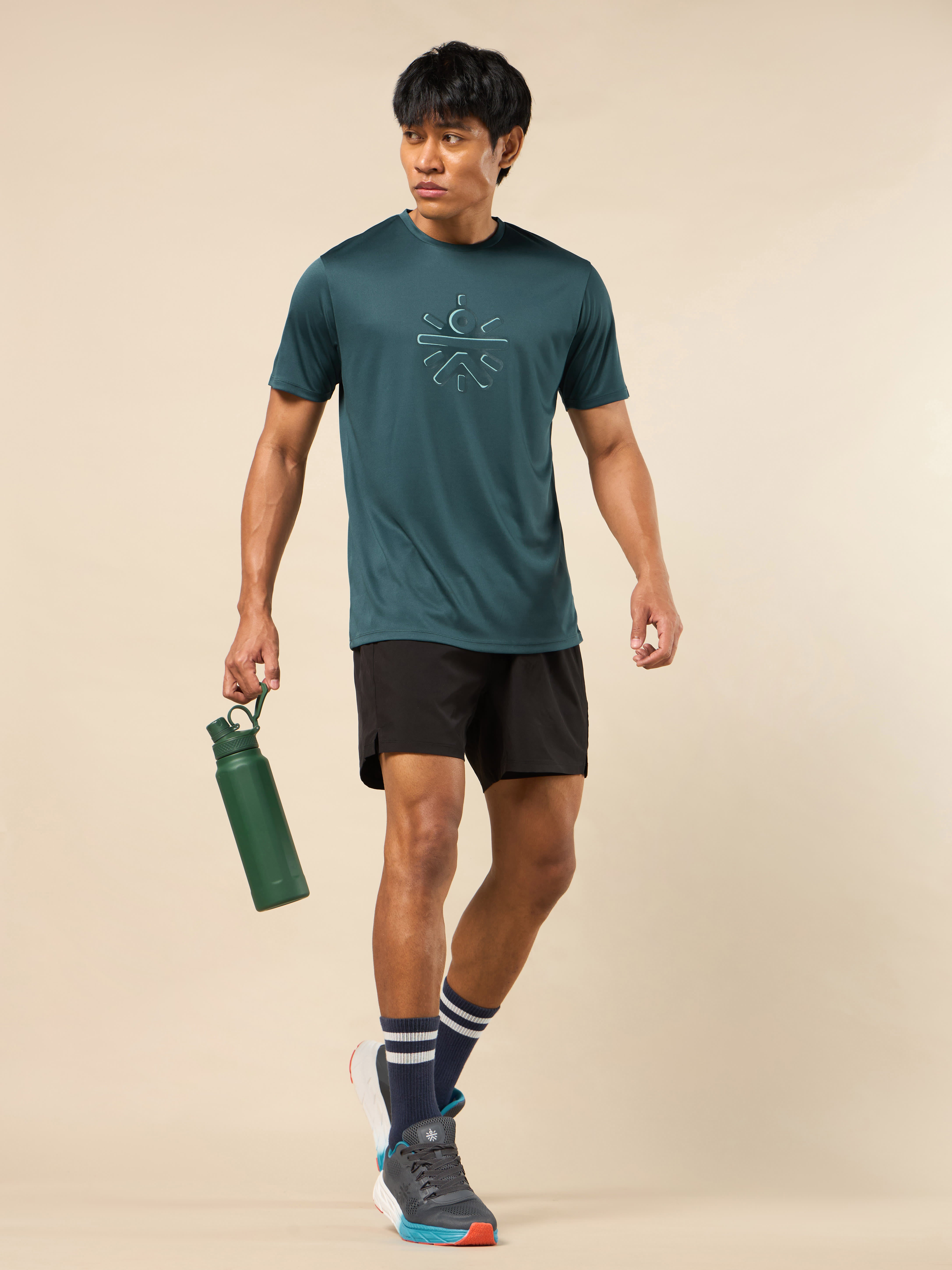 Men's Blue Brand Carrier Print T-shirt