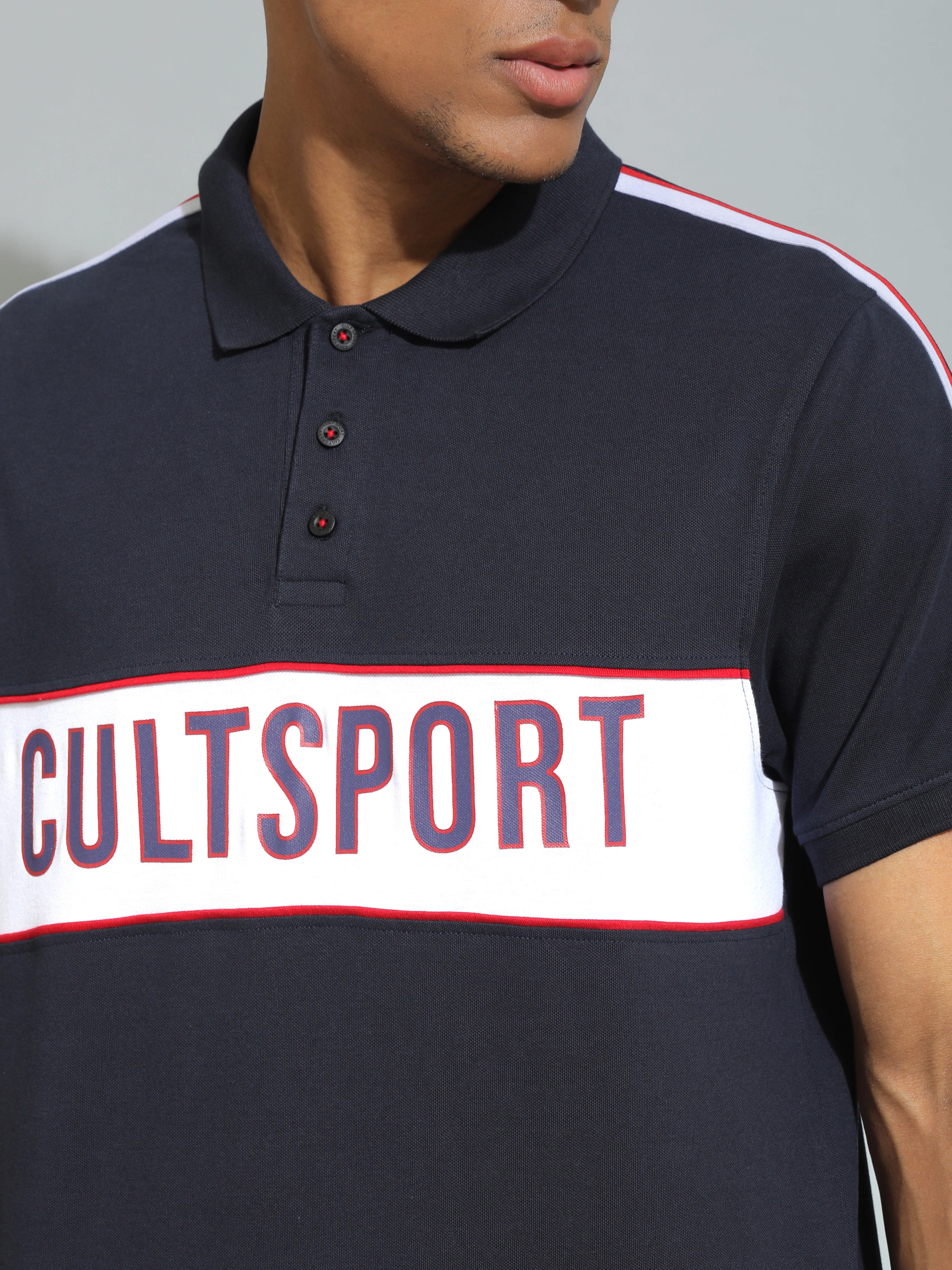 Colourblock Active Polo T-shirt