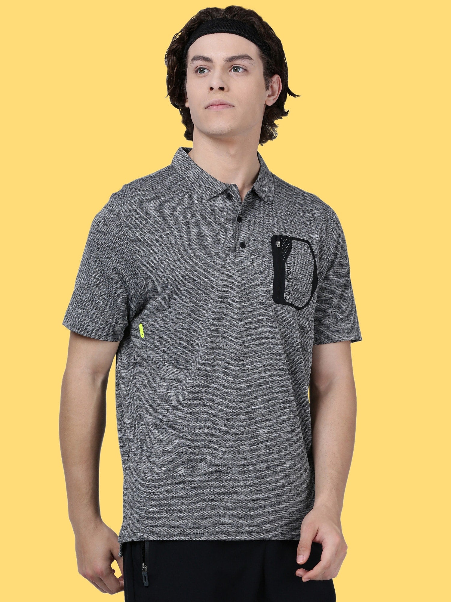 Blakout Finish Grey Relaxed Polo