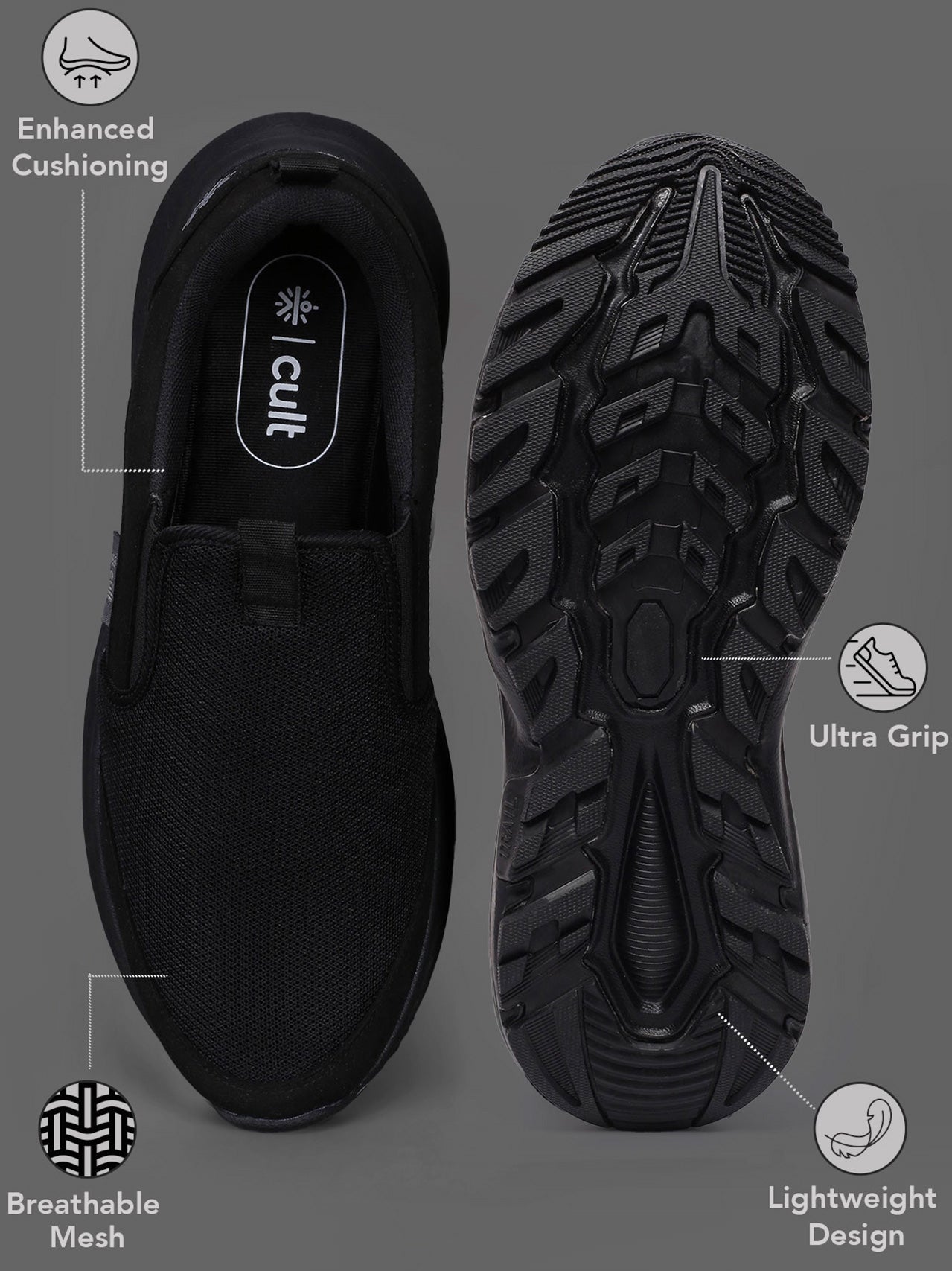 cult Men's Catalyst Slip-On Walking Shoes - Black