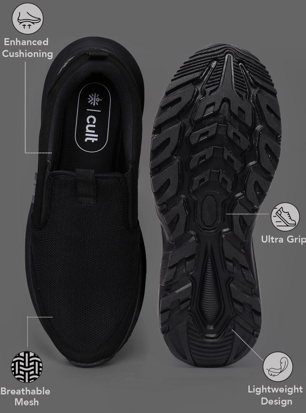 cult Men's Catalyst Slip-On Walking Shoes - Black