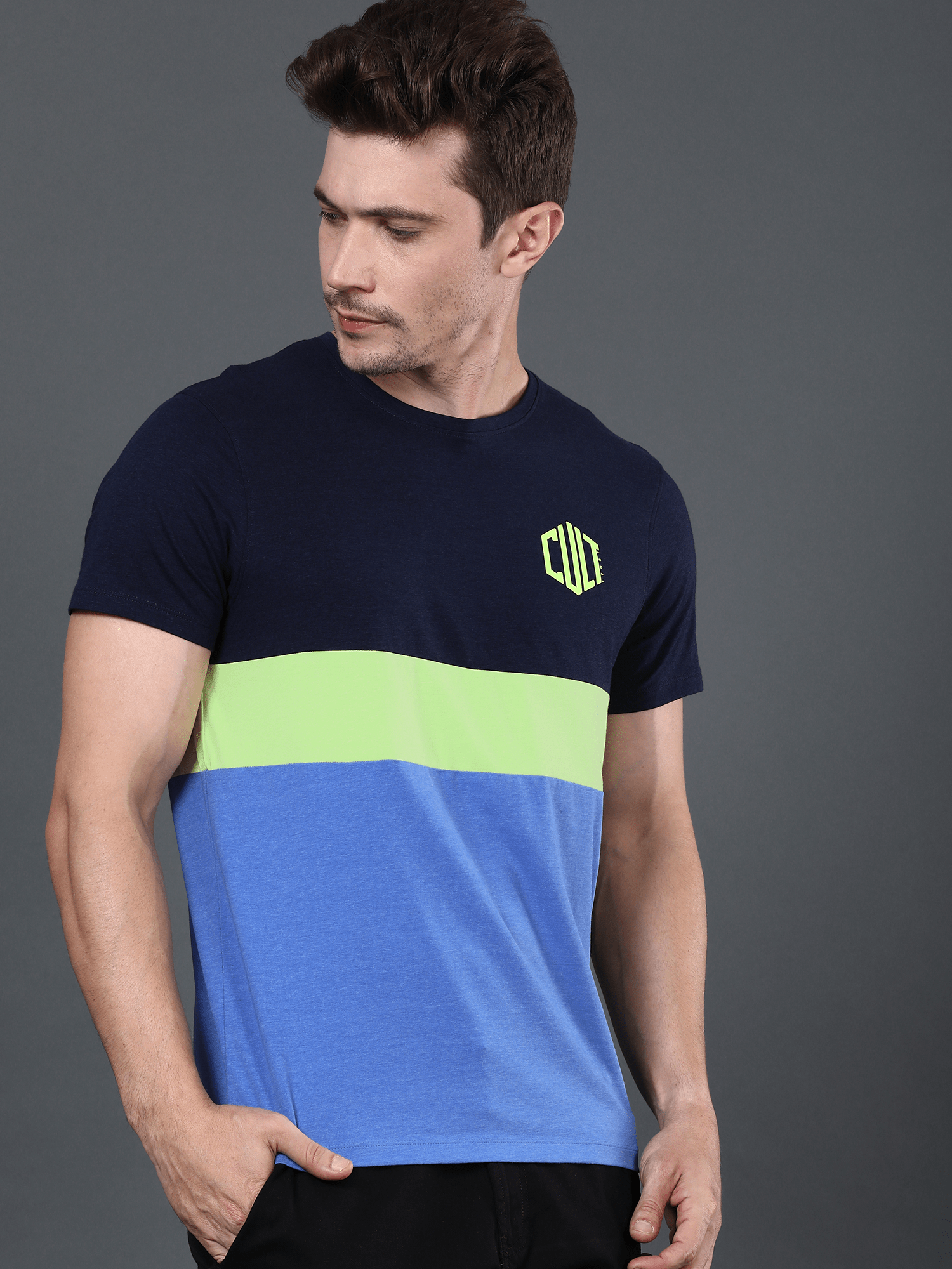 Bamboo Snug Navy Lime Casual Tee