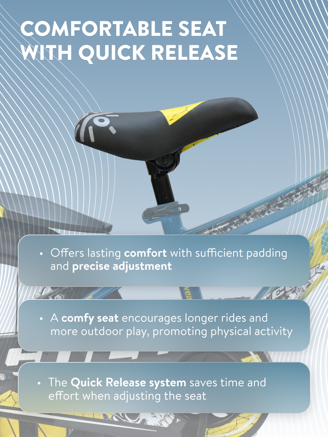 Throne 16T Steel Kids Bike with Rigid Fork, Single Wall Rim, V brakes, Chain Guard and Training Wheel, Yellow Blue