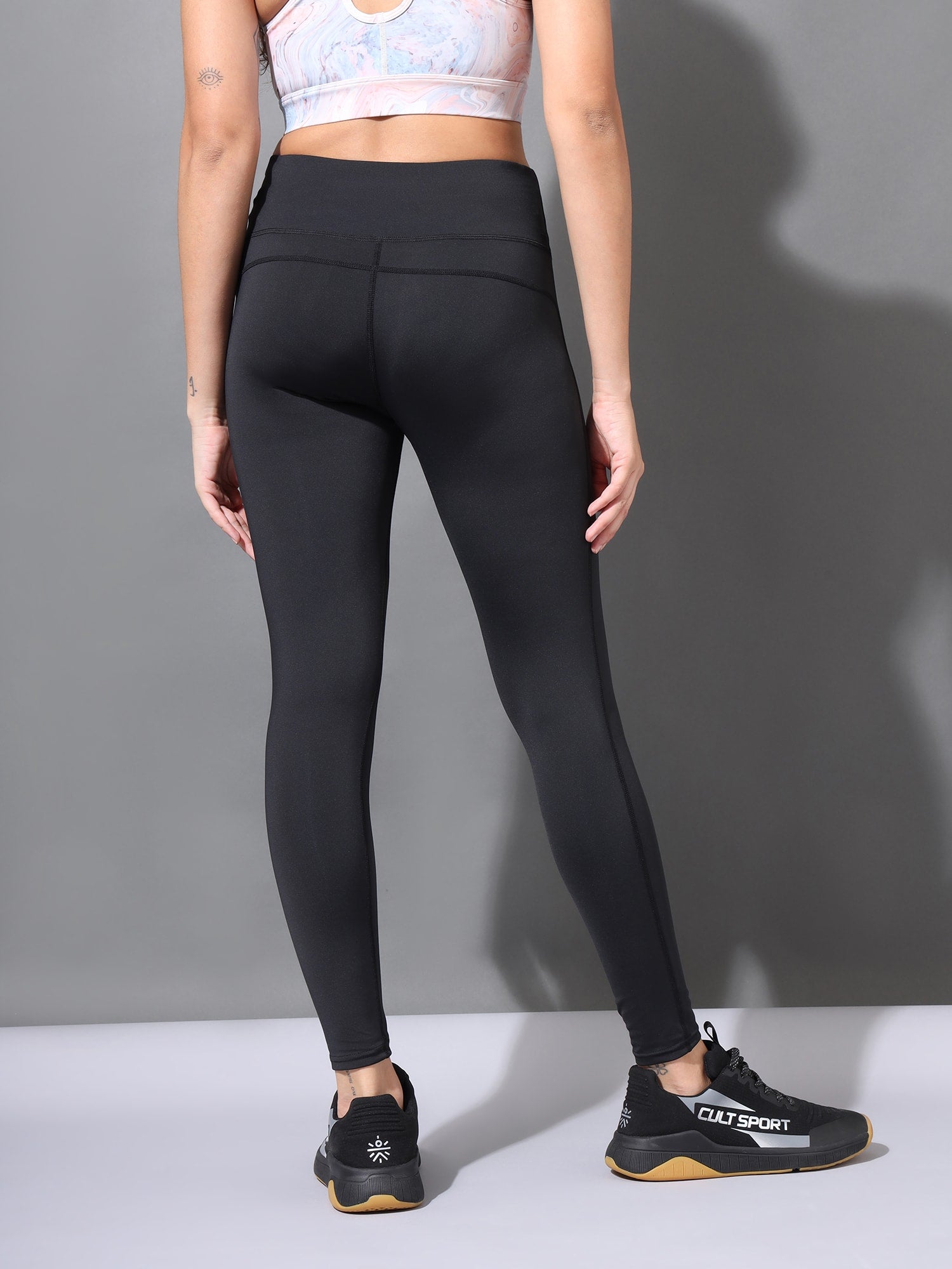 Black & Maroon Pack of 2 High Waist Compression Tights