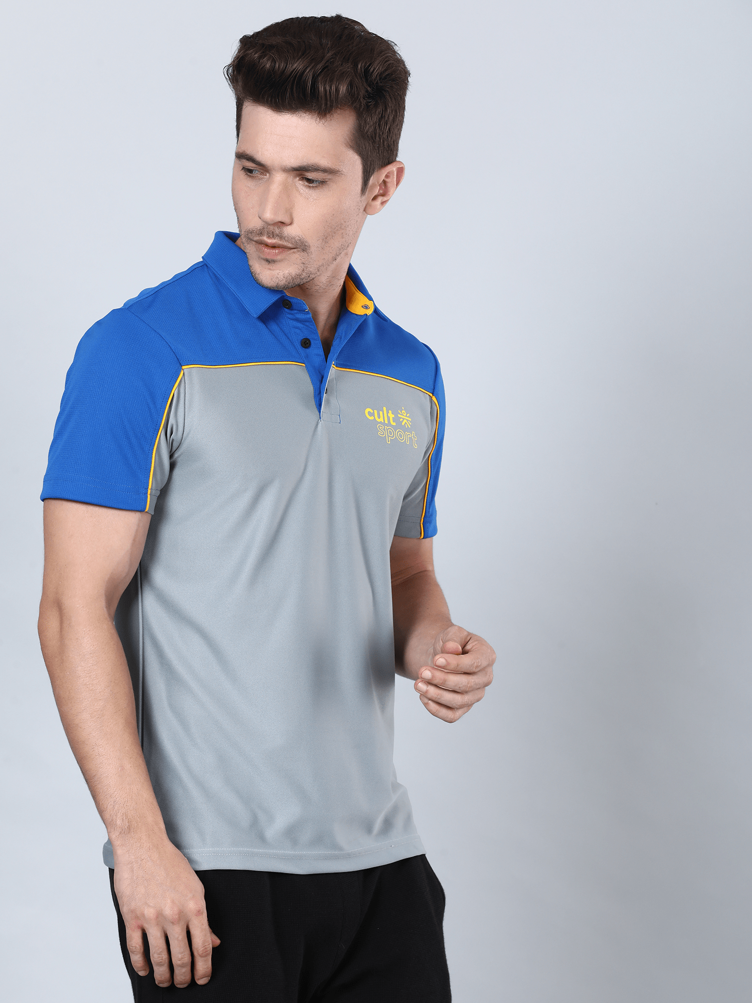 Signature Bi-tone Grey Gym Polo