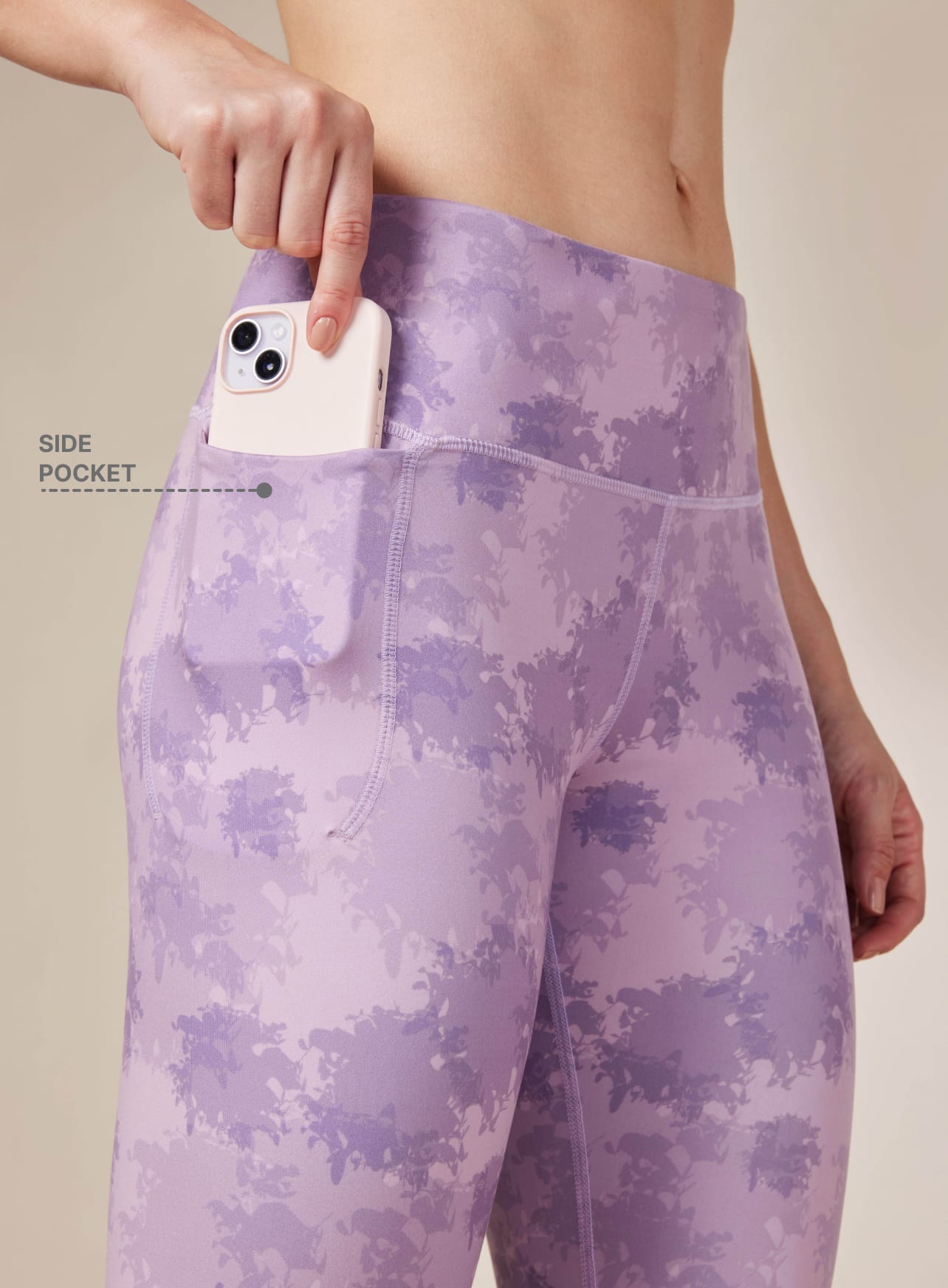 Purple Printed Performance Tights