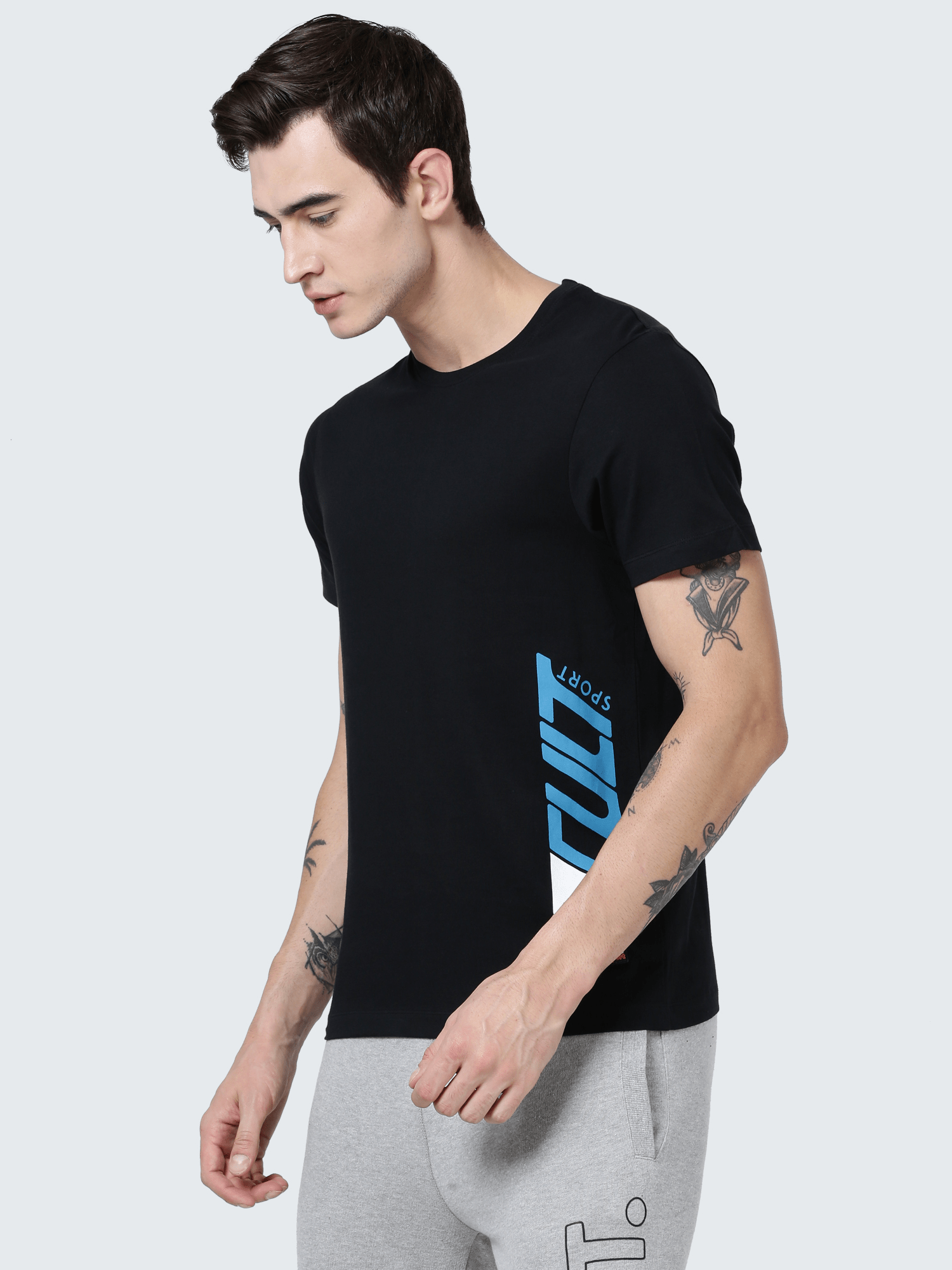 Everydays Row Black Cotton Tee