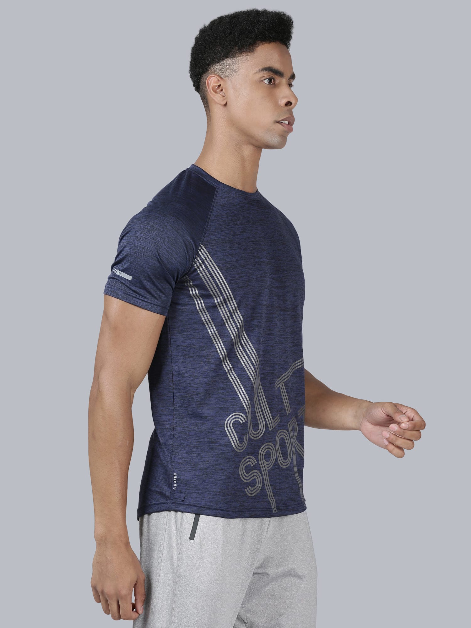 Metallic Network Navy Gym Tee