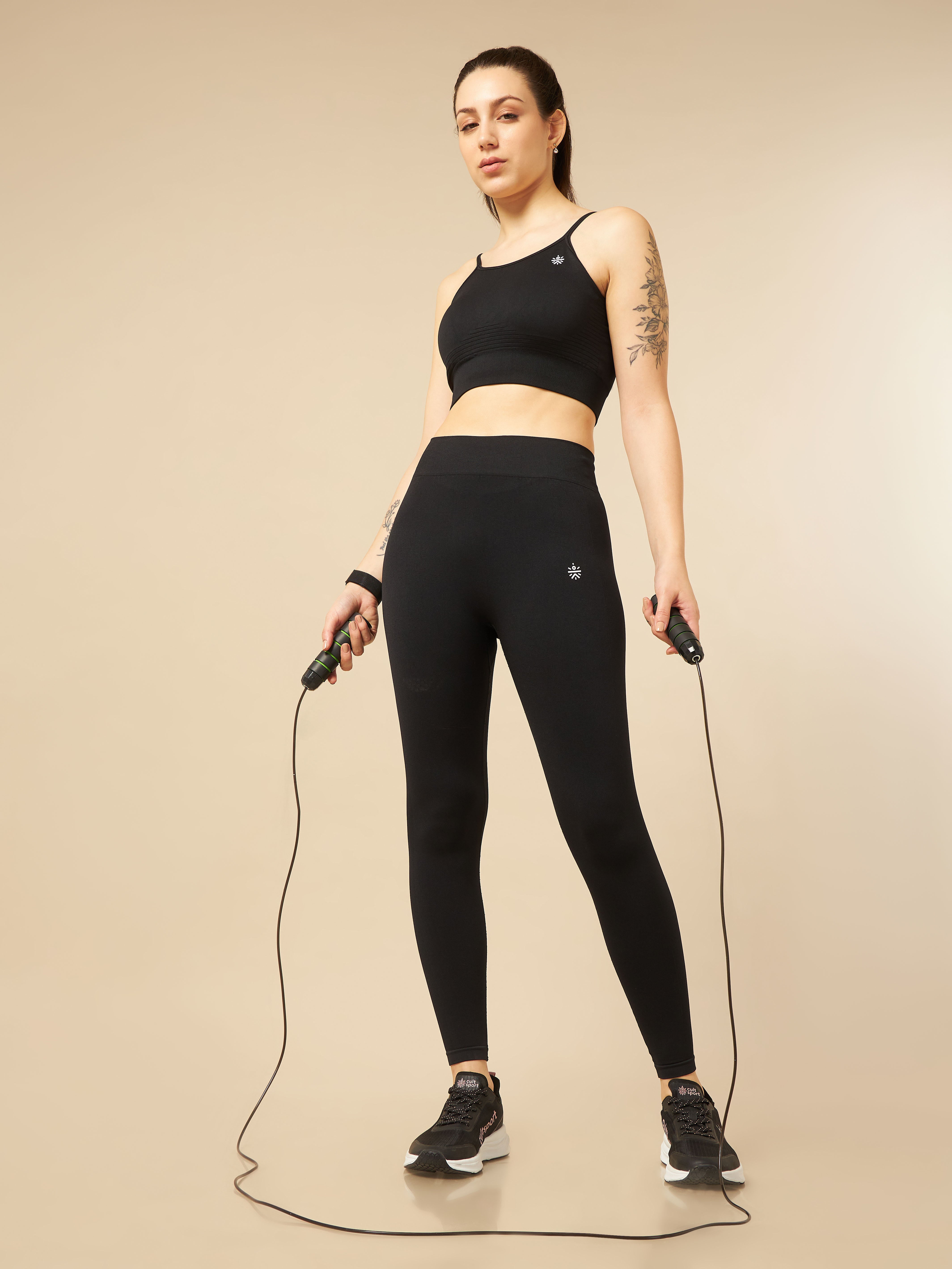 Black Seamless Sports Tights