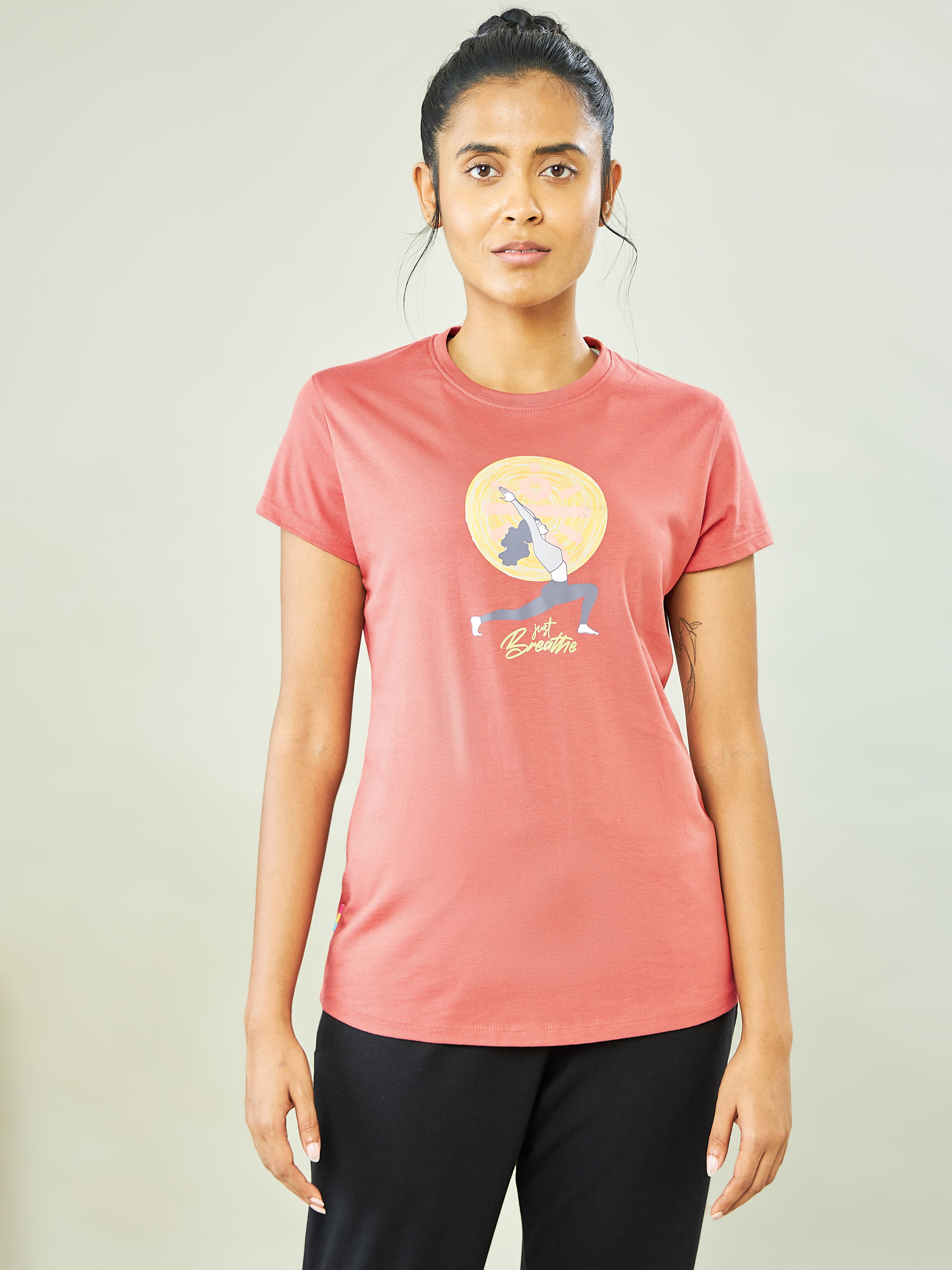 Graphic Print Yoga T-shirt