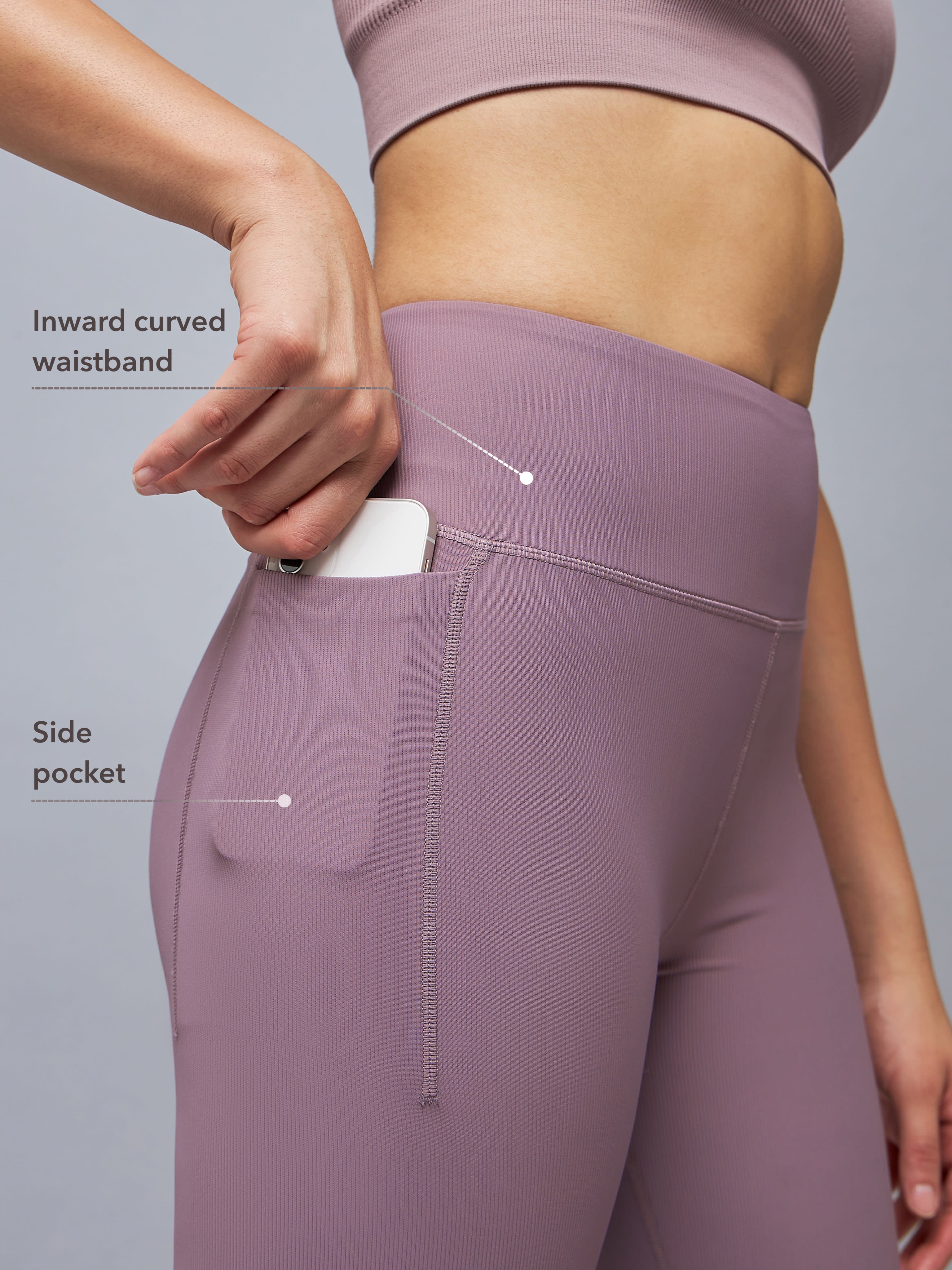 High-Waist Pink Straight Pants with Pocket for Women